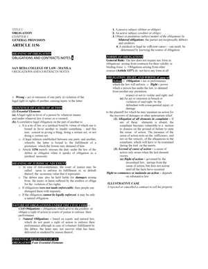 Obligations And Contracts (All Articles) - Chapter 1 - General ...