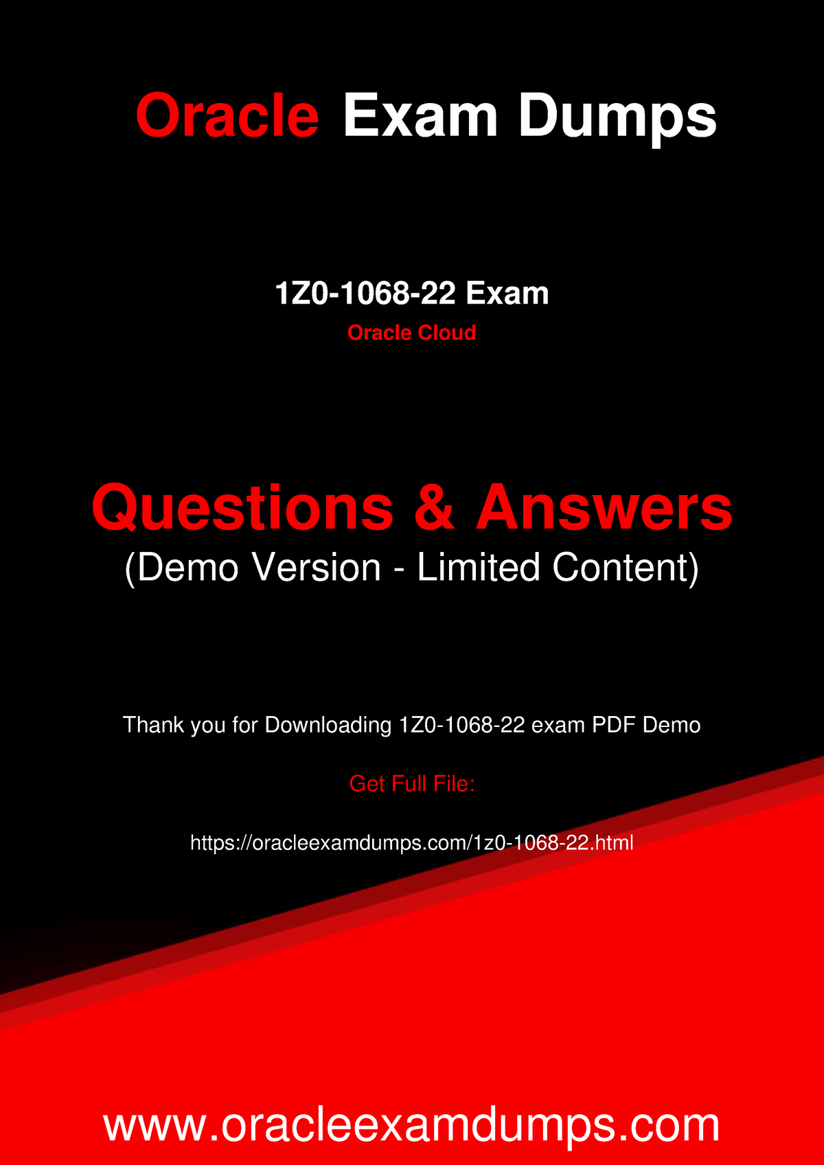 1Z0 1068 22 demo - The 1Z0-1068-22 dumps pdf design contains a few questions  and answers that are - Sns-Brigh10