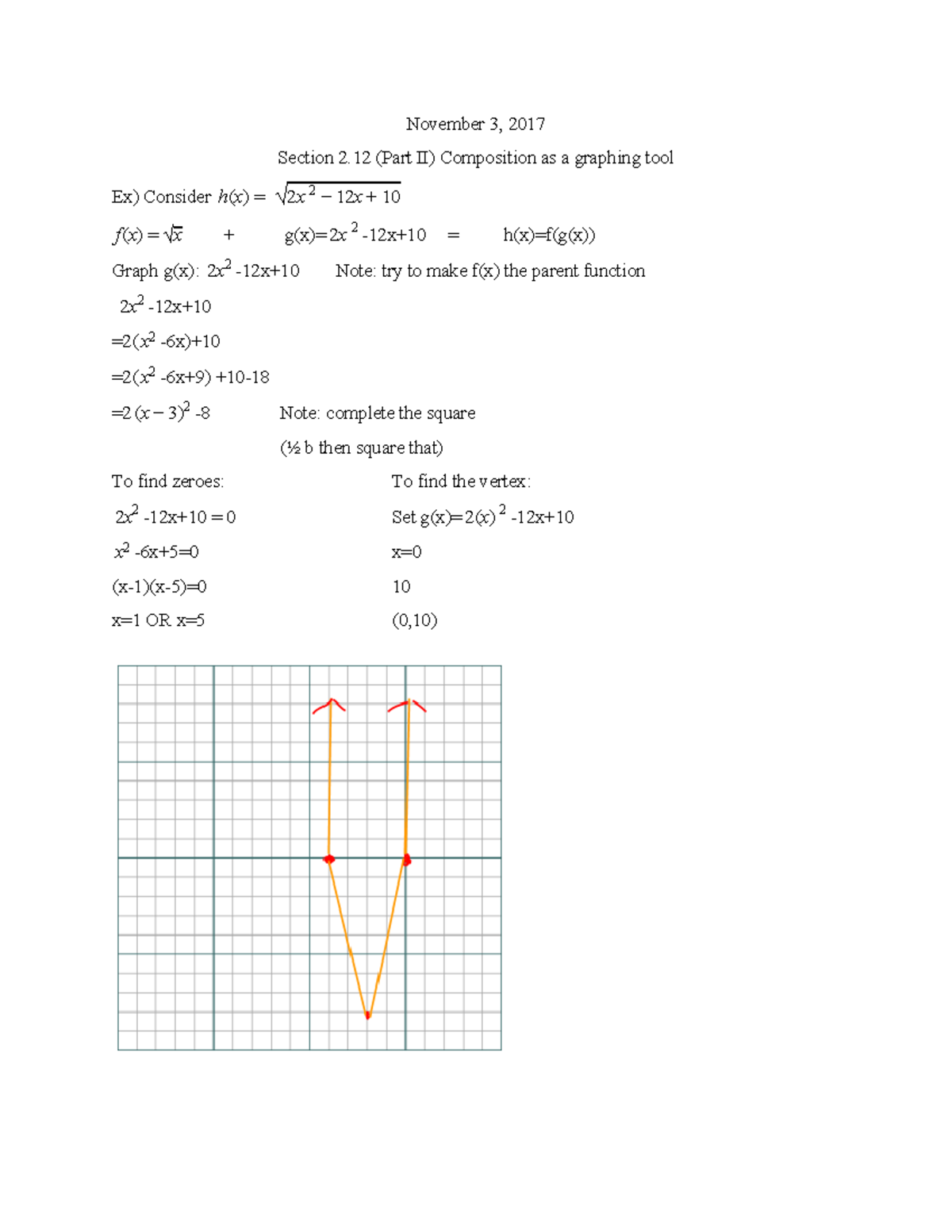 Section 2.12 (Part II) Composition as a graphing tool .. what happens