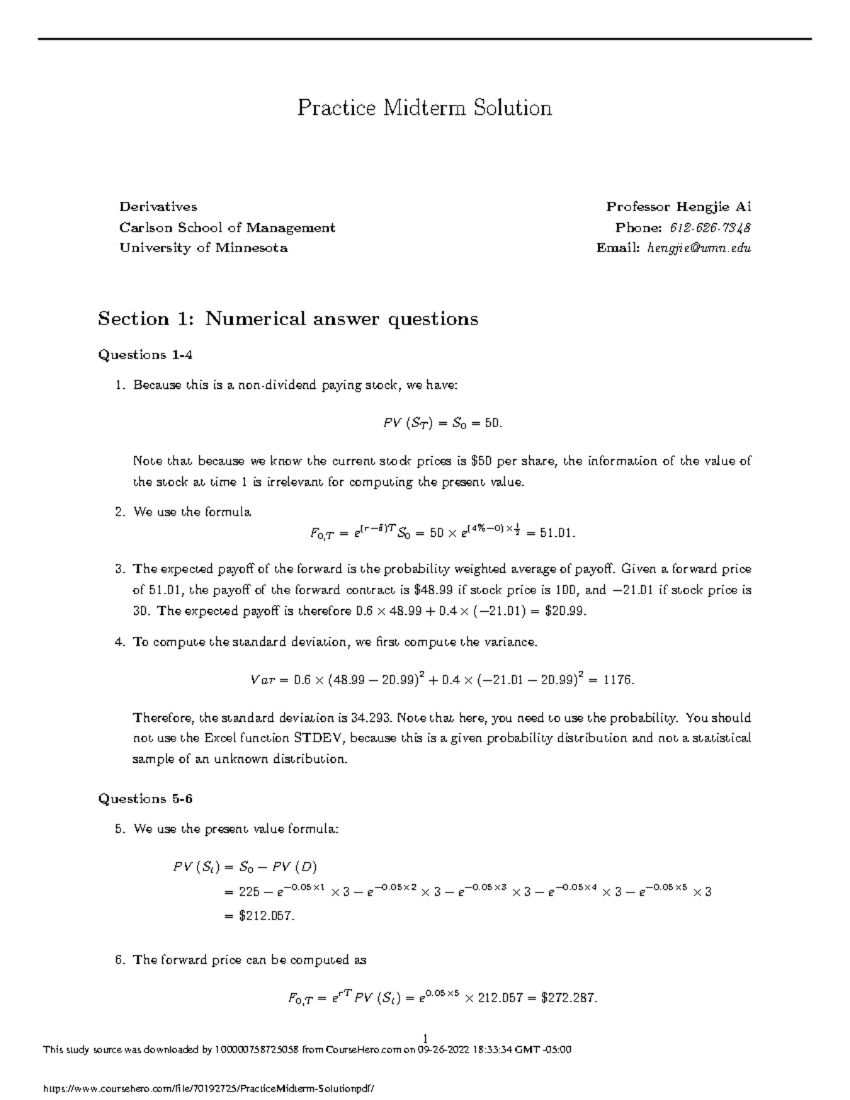 Practice Midterm Solution.pdf - Practice Midterm Solution Derivatives ...