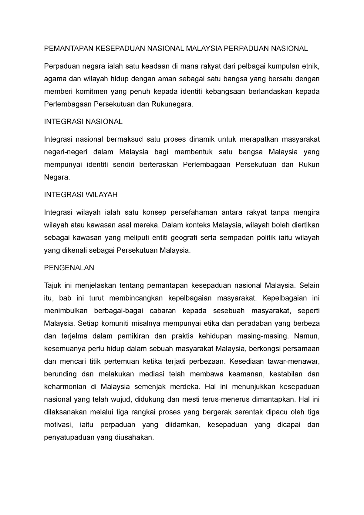 Kesepaduan 2 - PEMANTAPAN KESEPADUAN NASIONAL MALAYSIA PERPADUAN ...