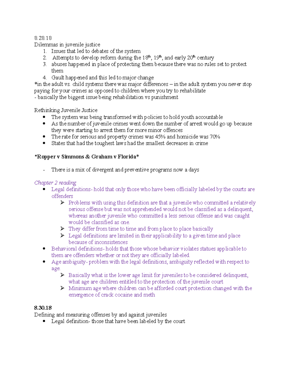 Juvenile Justice Notes 8.28 Dilemmas in juvenile justice 1. Issues