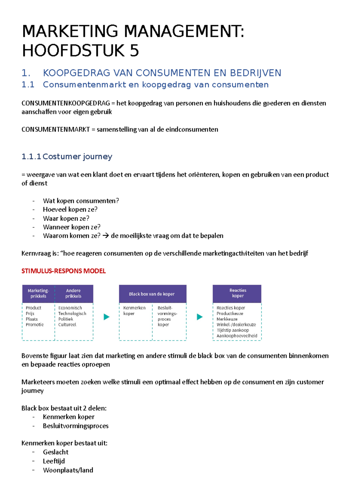 Marketing: Hoofdstuk 5 - MARKETING MANAGEMENT: HOOFDSTUK 5 1 ...