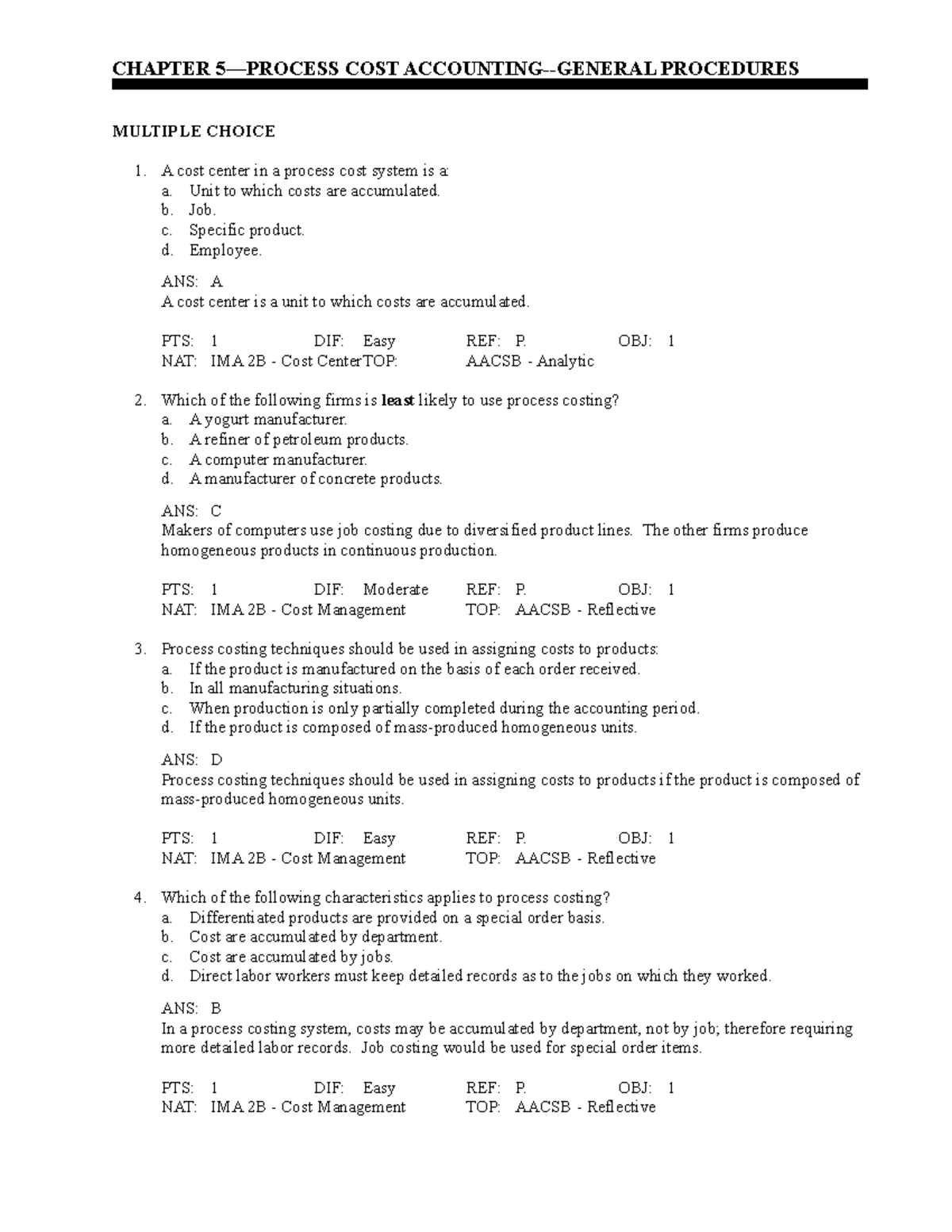 438640411 05 Process Cost Accounting General Procedures - CHAPTER 5 ...