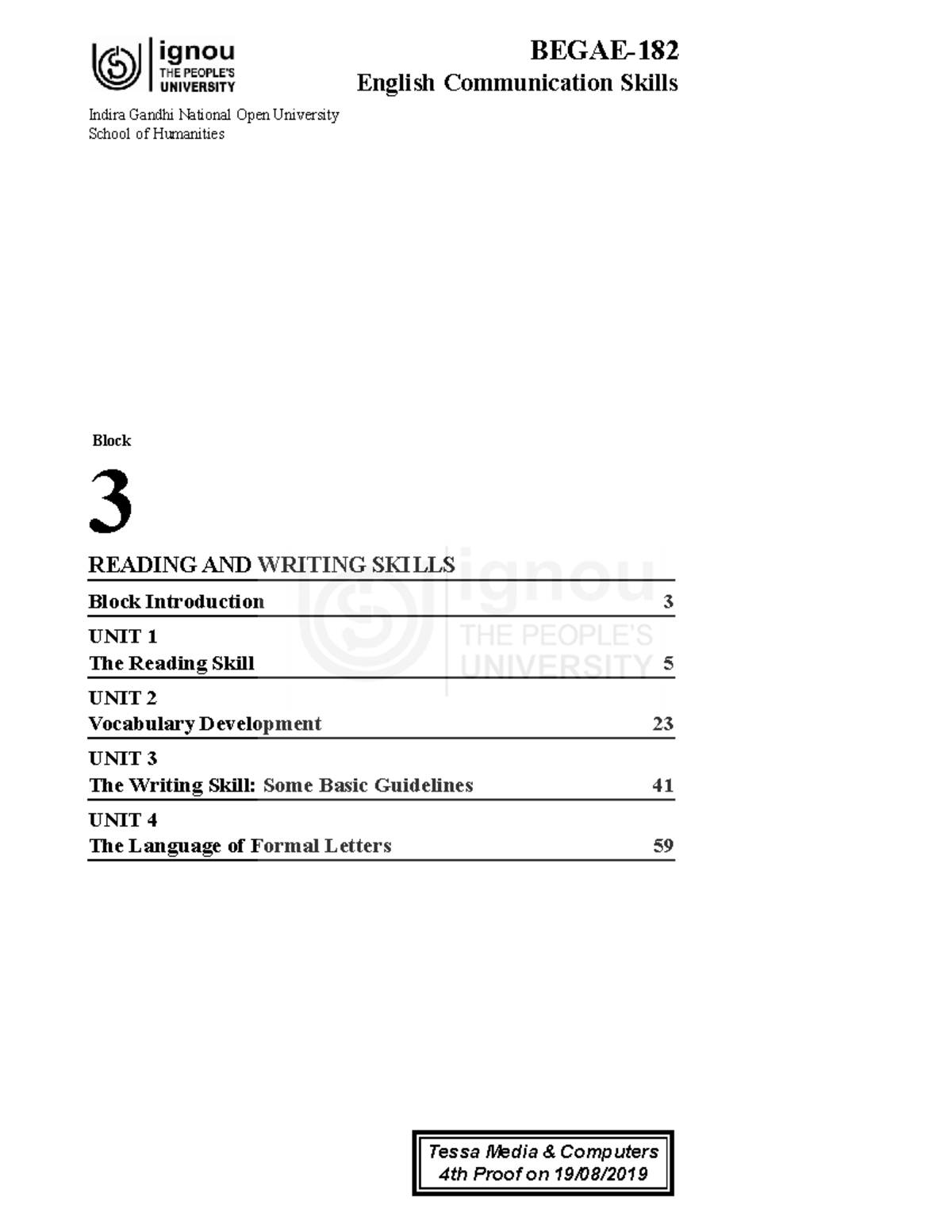 READING AND WRITING SKILL ma READING AND WRITING SKILLS Block
