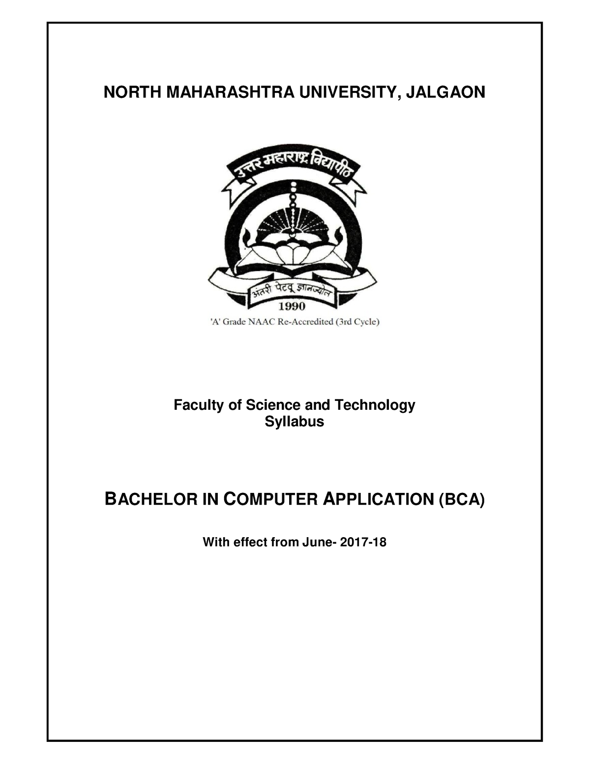 Bca - BCA information - Computer Application - North Maharashtra ...