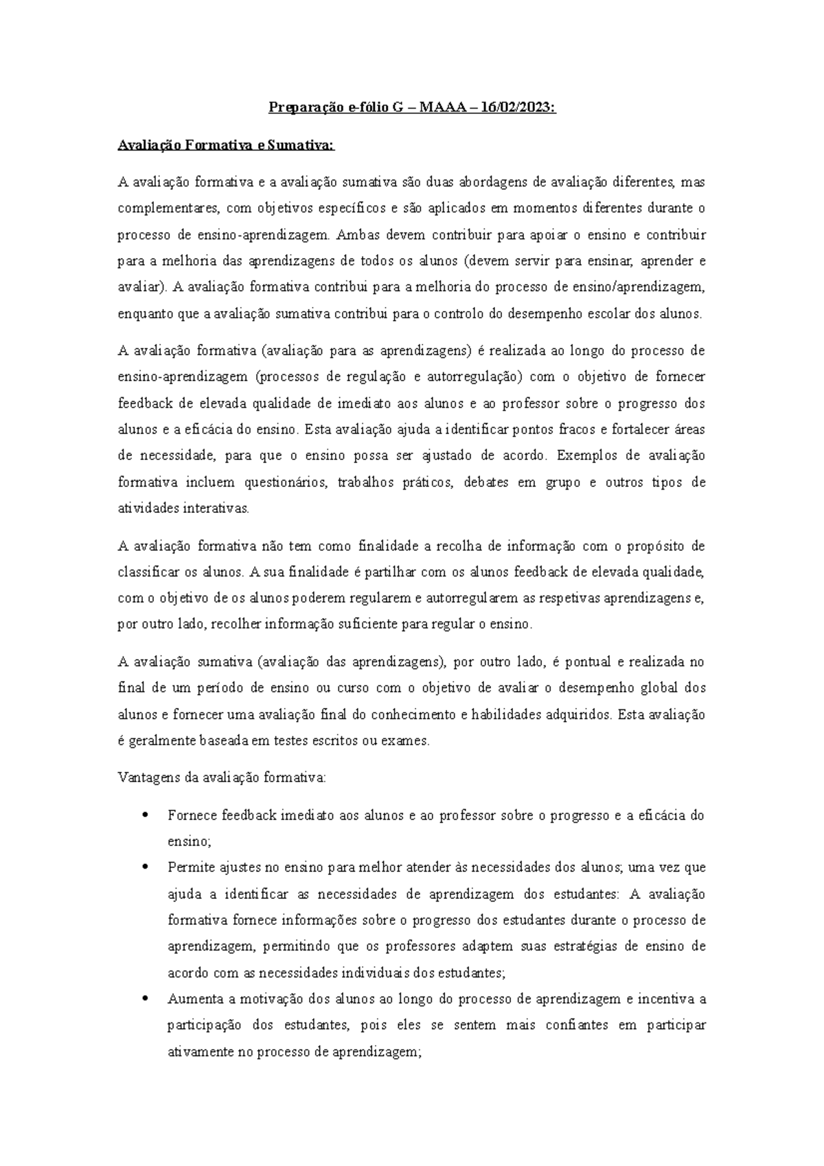 Preparação e-fólio G – MAAA – 16-02-23 - Preparação e-fólio G – MAAA ...