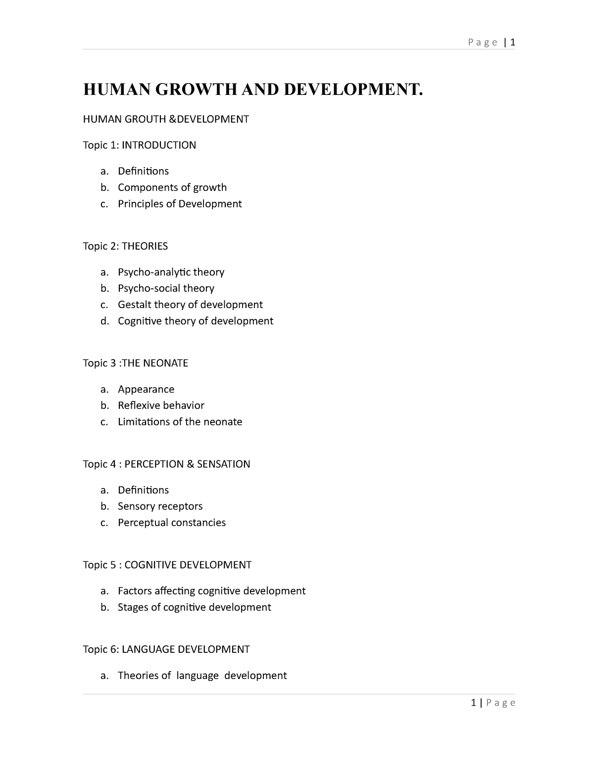 topics for human growth and development research paper