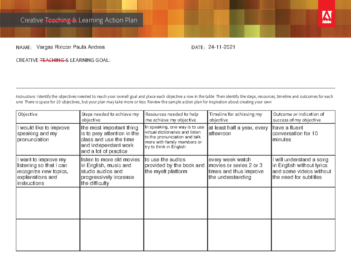 My Learning Action Plan Hernandez Nicolas - Creative Teaching ...