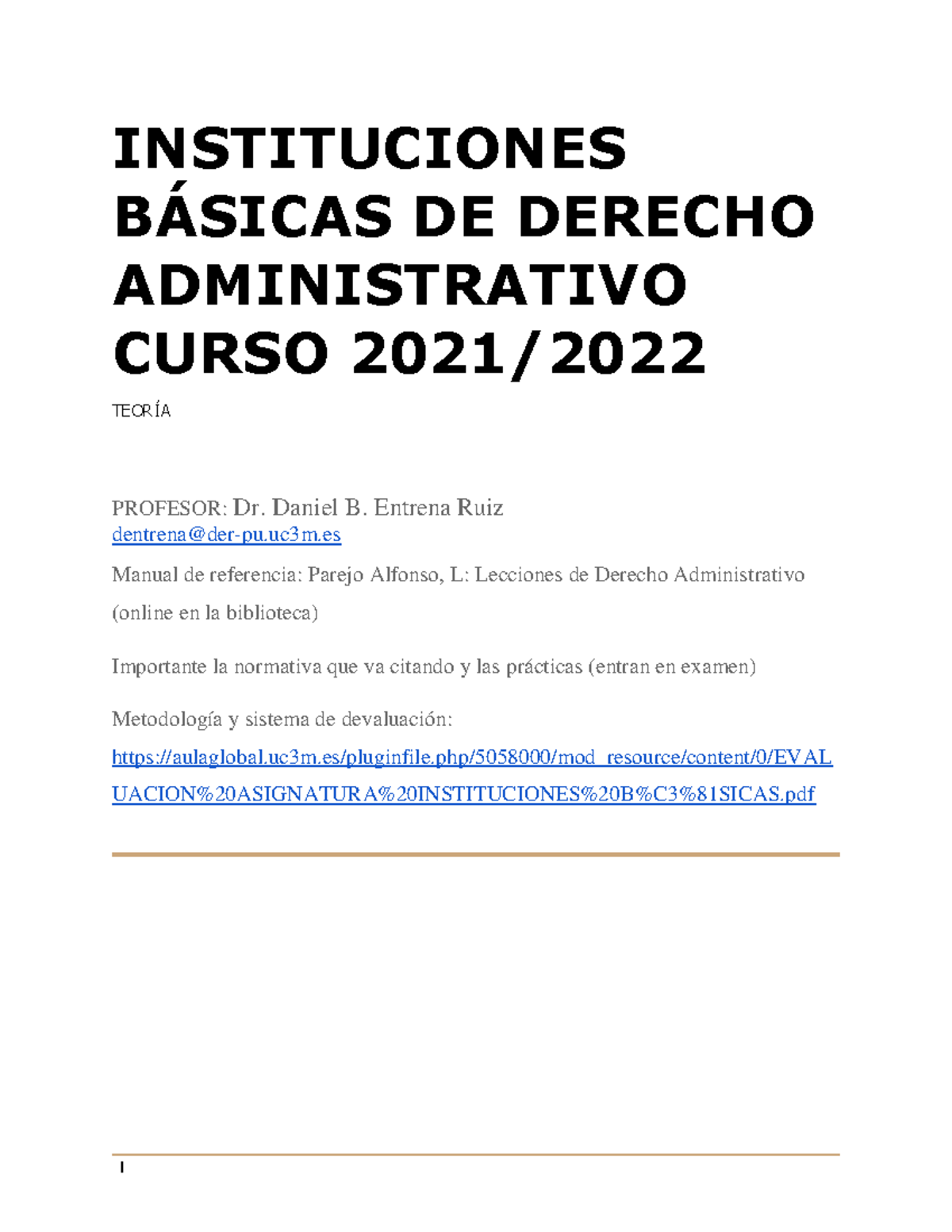 Instituciones Básicas DE Derecho Administrativo Curso 2021 2022 ...