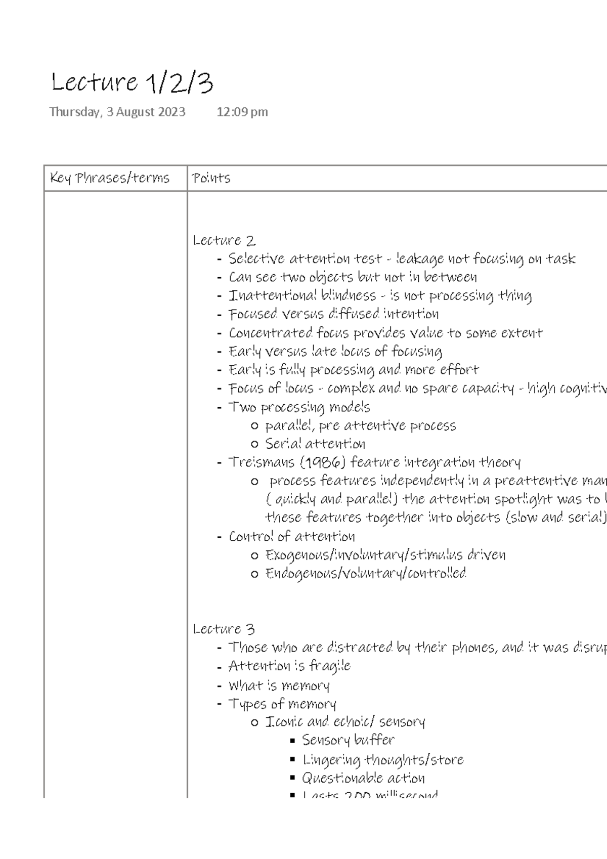 Lecture 123 - ... - Key Phrases/terms Points Lecture 2 Selective ...