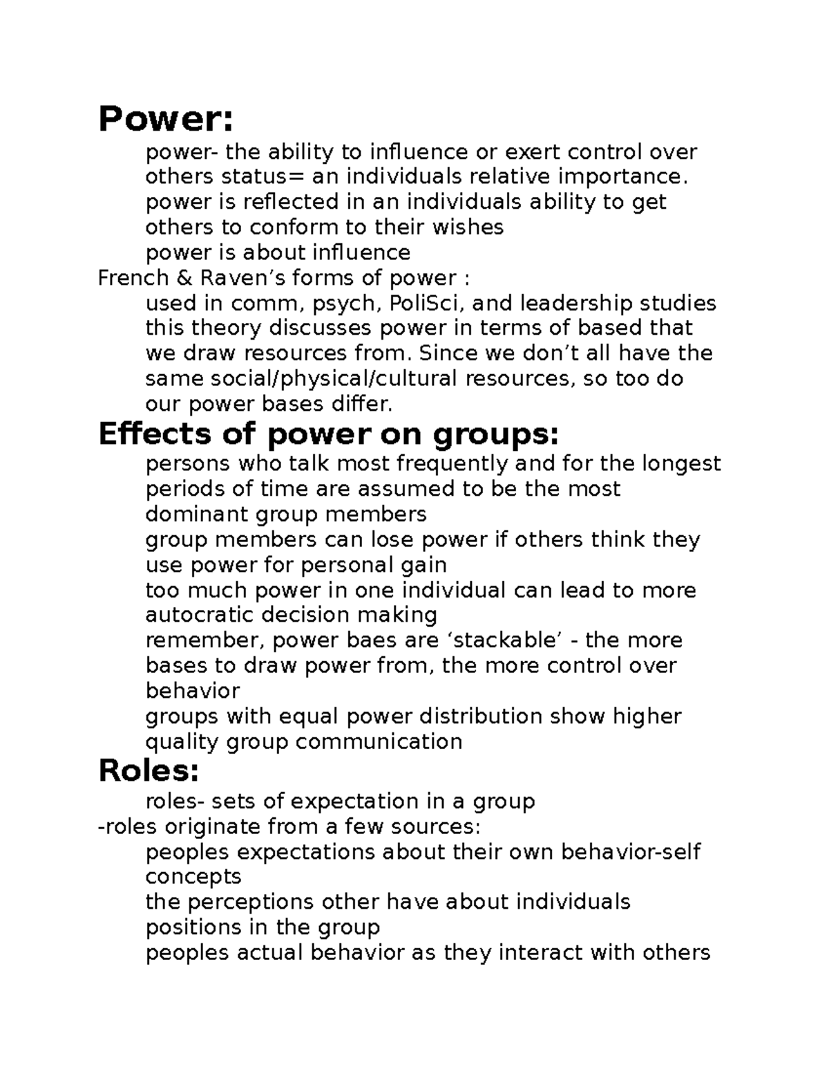 Power Power power the ability to influence or exert control over