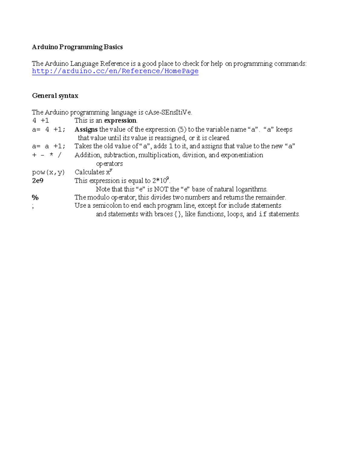 Arduino basics - Arduino Programming Basics The Arduino Language ...