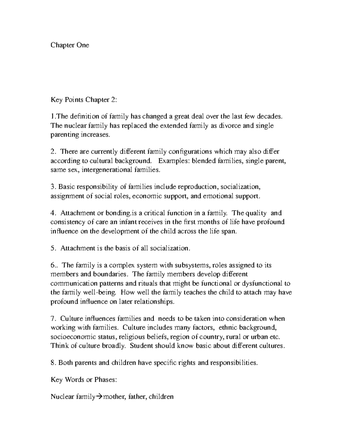 Exam One Study Guide Chapter One Key Points Chapter 2 1 Definition