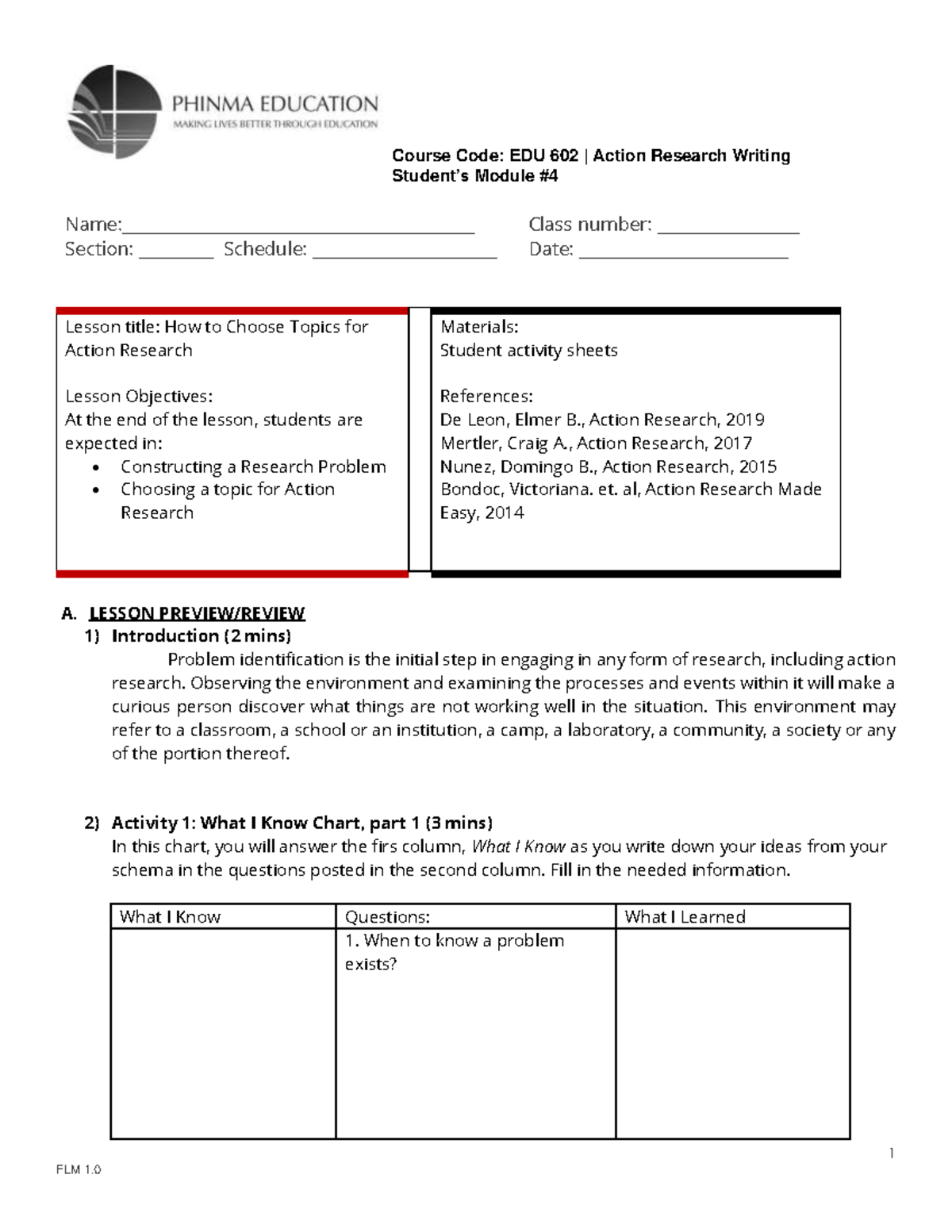 EDU 602 SAS4 EDU537 Student’s Module Name