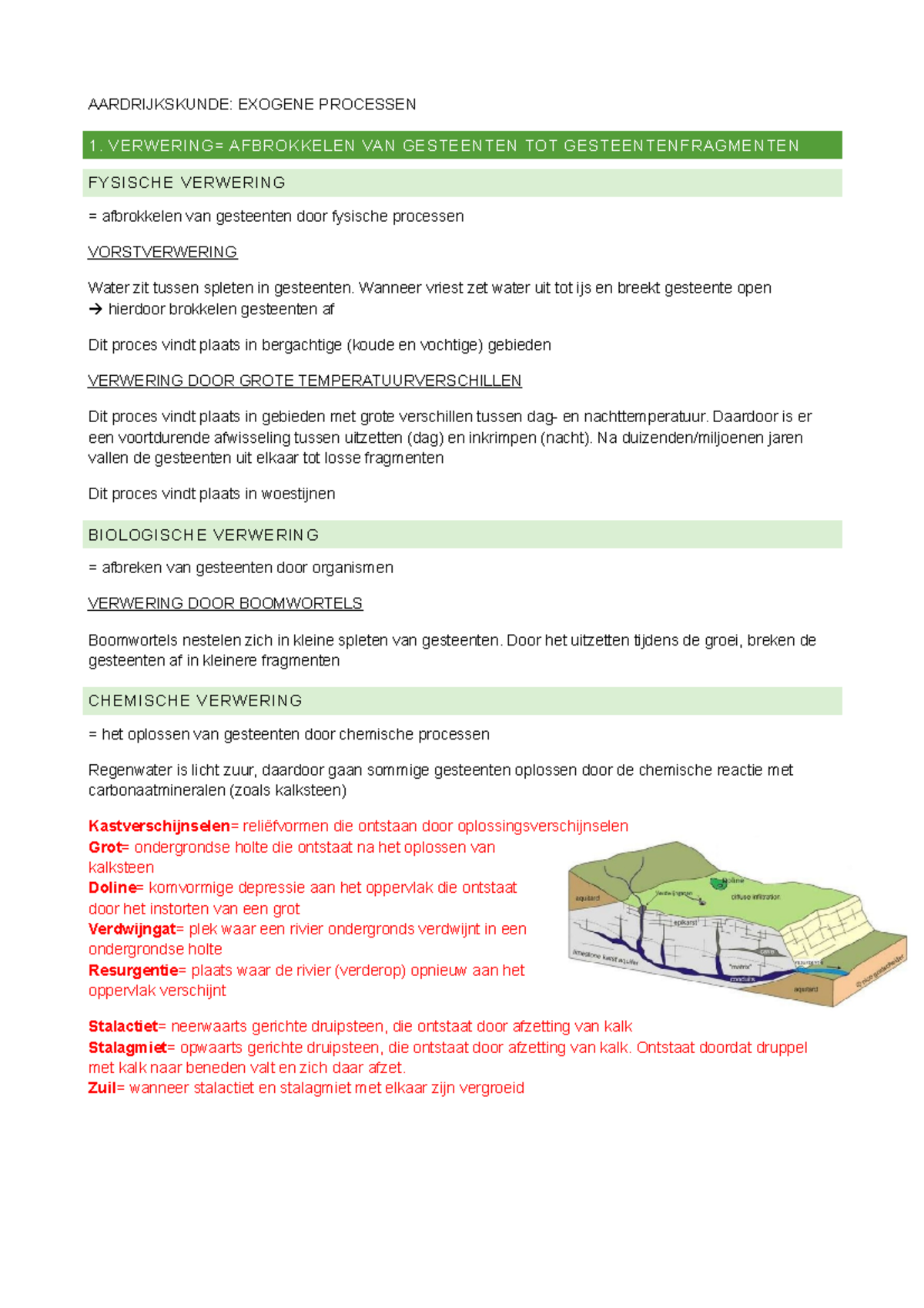 Aardrijkskunde ( Klaar) - AARDRIJKSKUNDE: EXOGENE PROCESSEN 1 ...