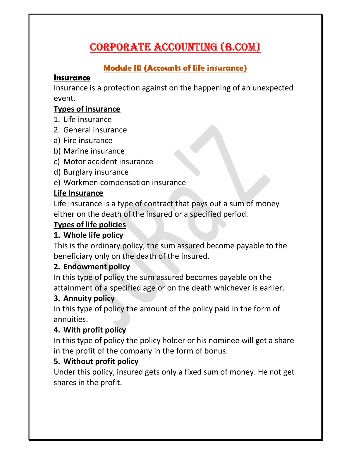 Corporate Accounting (Bcom)- Module III - CORPORATE ACCOUNTING (B ...