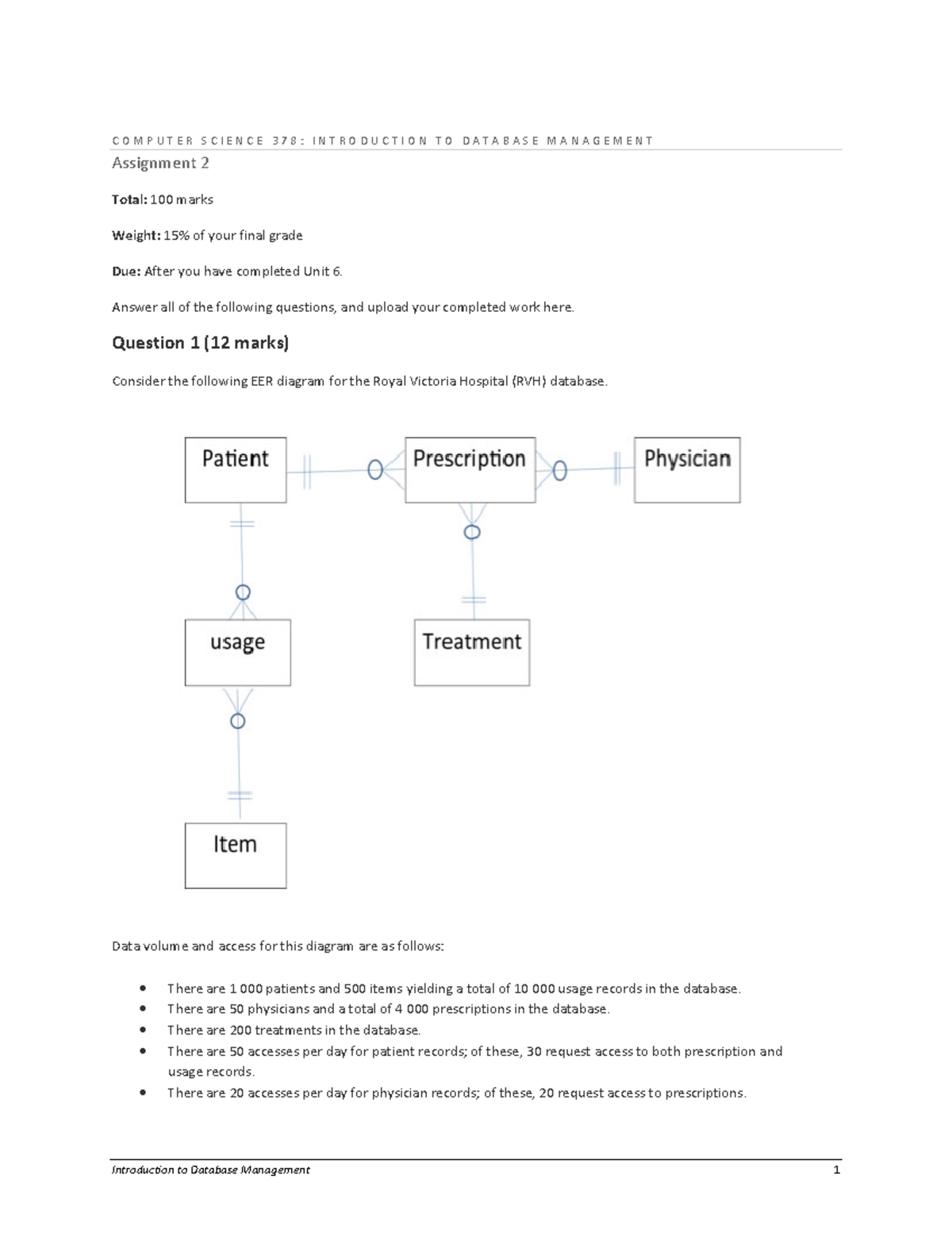 Assignment 2 - This is test - Introduction to Database Management 1 ...
