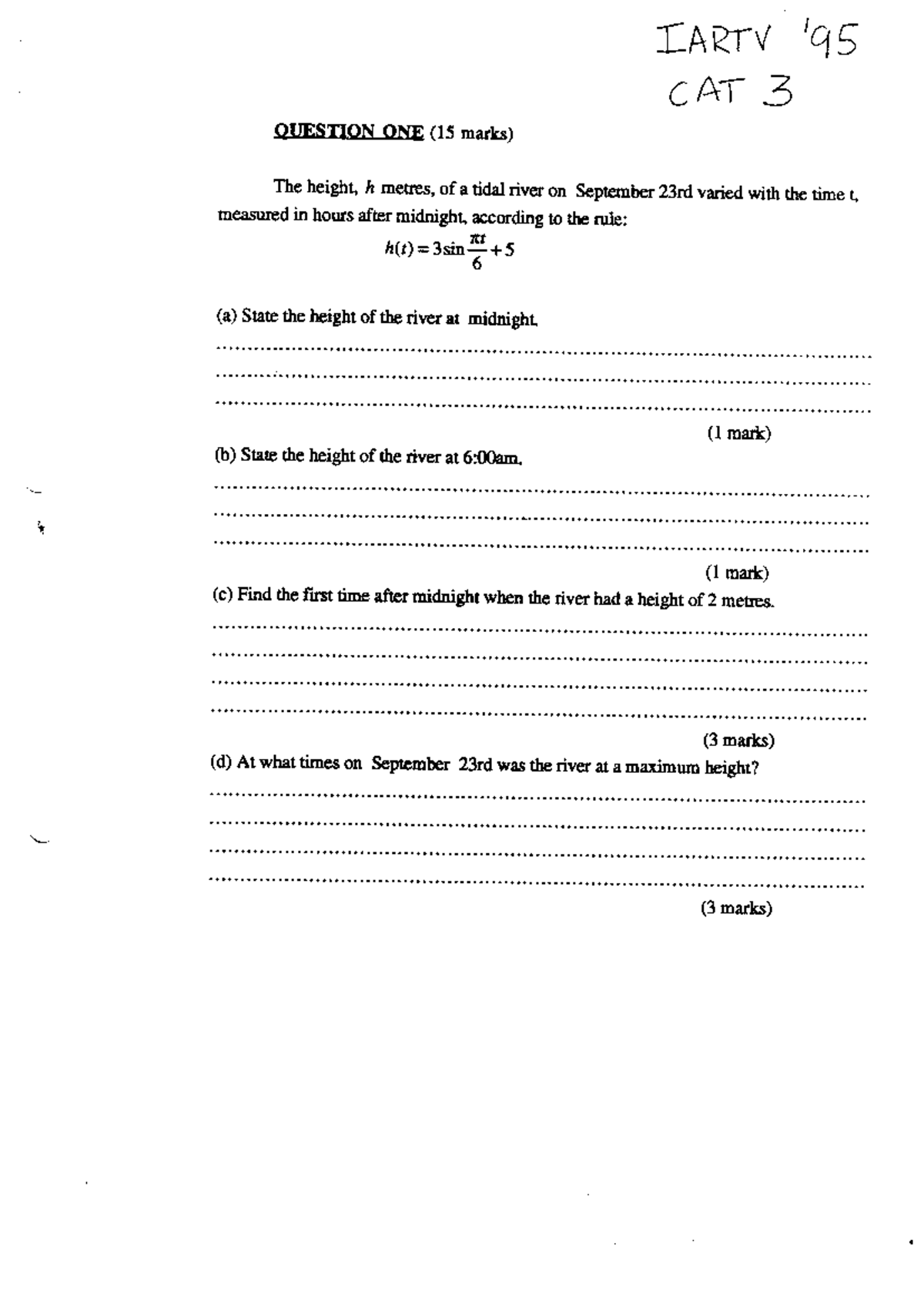 [VCE Methods] 1995 Iartv Unit 34 Exam 2 - IArrv 'qS c A T 3 ouEsTIoN ...