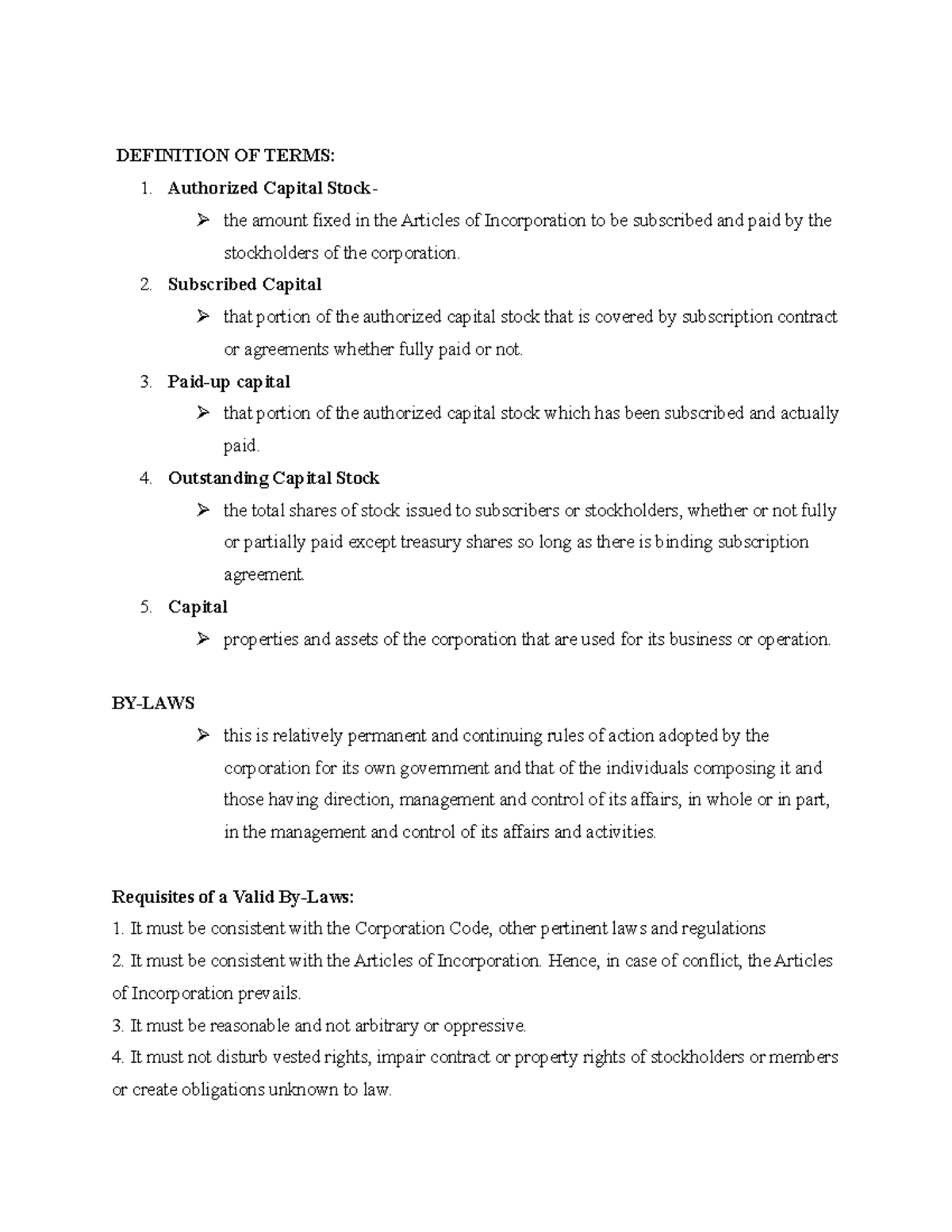 B LAW - LECTURE NOTES FOR BUSINESS LAW STUDENTS - DEFINITION OF TERMS ...