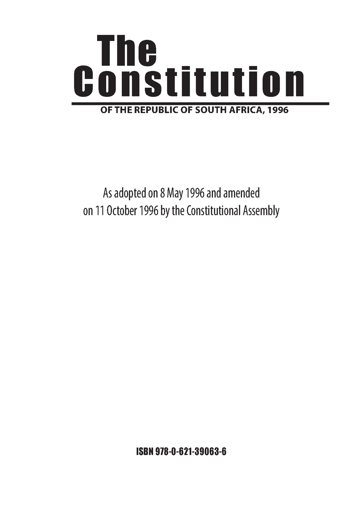 South Africa Constitutional Laws ,jurisprudence - The Constitution OF ...