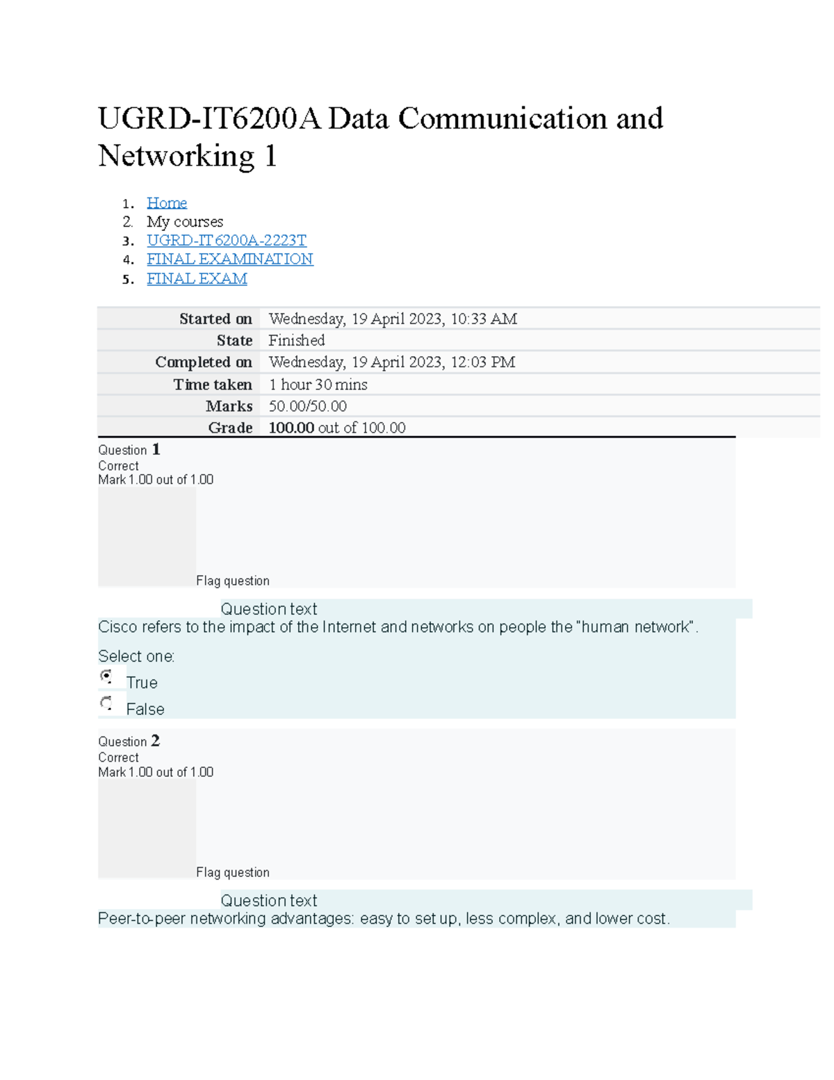 UGRD-IT6200A Data Communication And Networking 1 Final Exam - UGRD ...