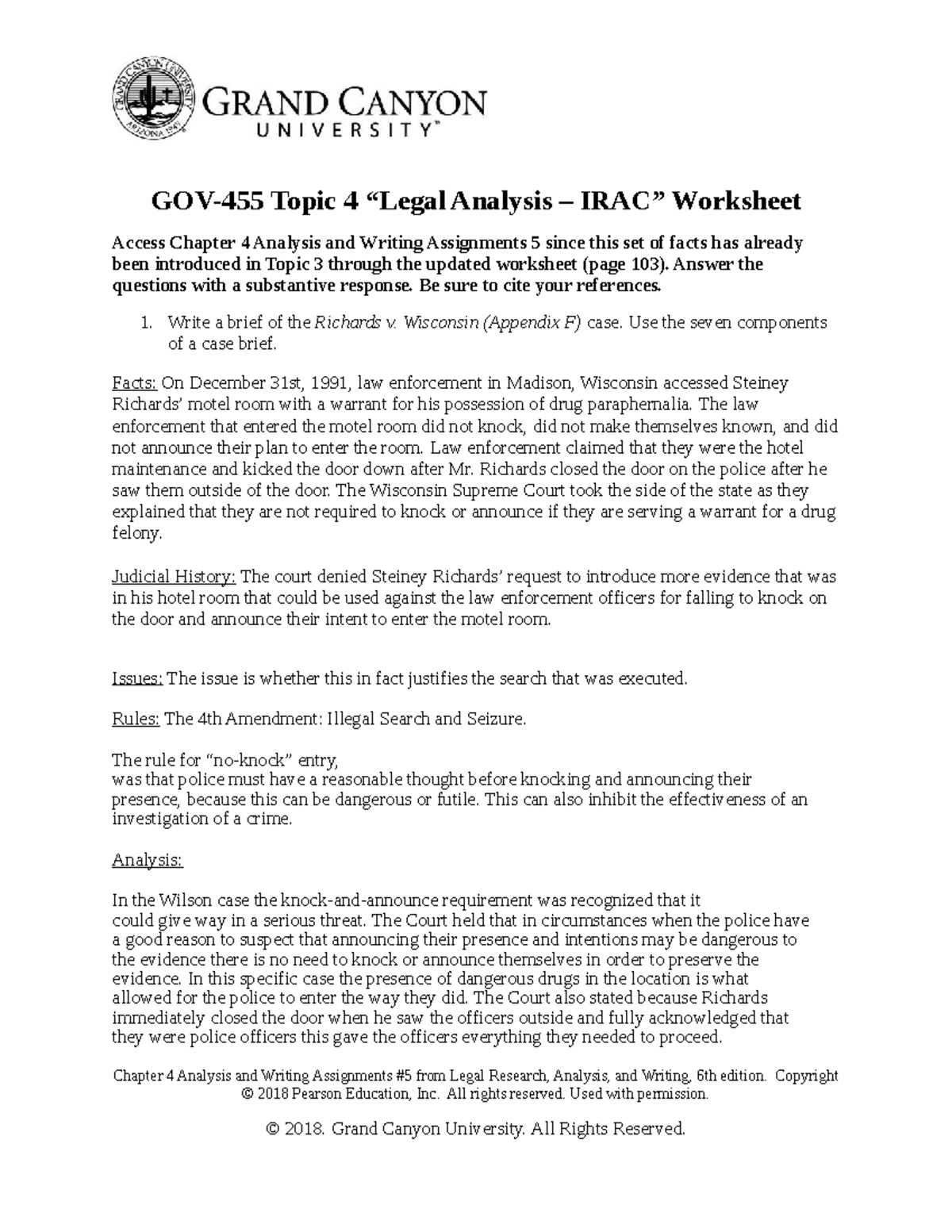 legal-analysis-irac-class-work-gov-455-topic-4-legal-analysis