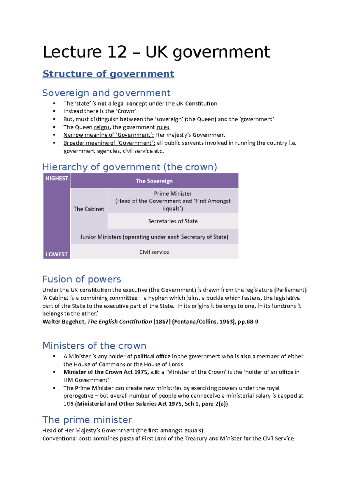 lecture-12-uk-government-lecture-12-uk-government-structure-of