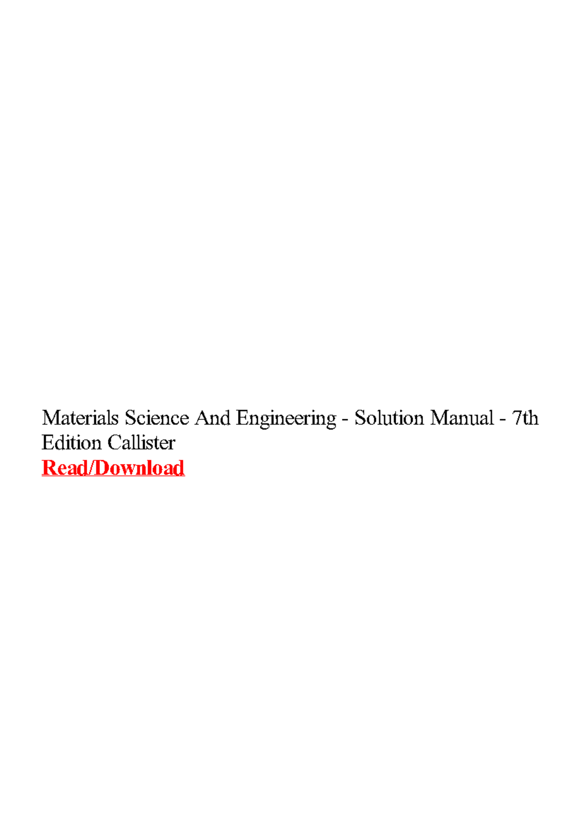 Toaz Materials Science And Engineering Solution Manual 7th