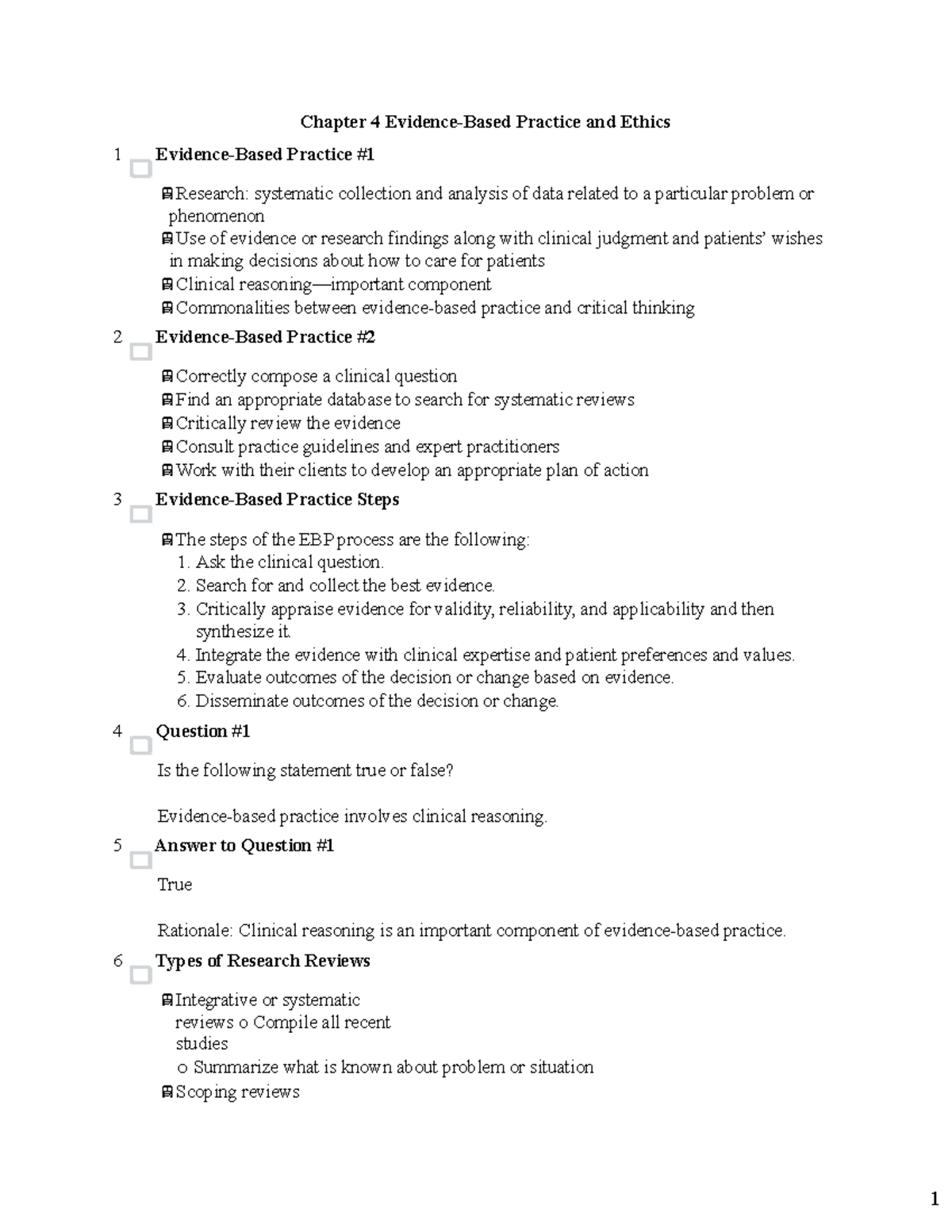 Chapter 04 Community Health Chapter 4 EvidenceBased Practice and