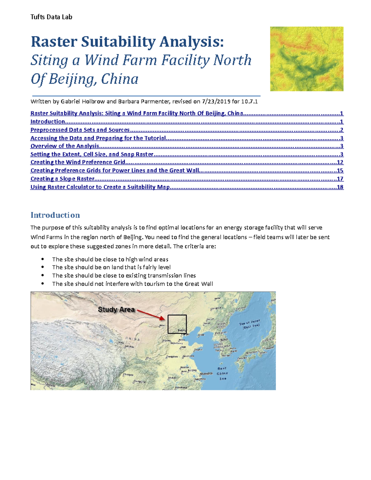 Suitability Analysis China Wind Farm 10 - Tufts Data Lab Raster ...