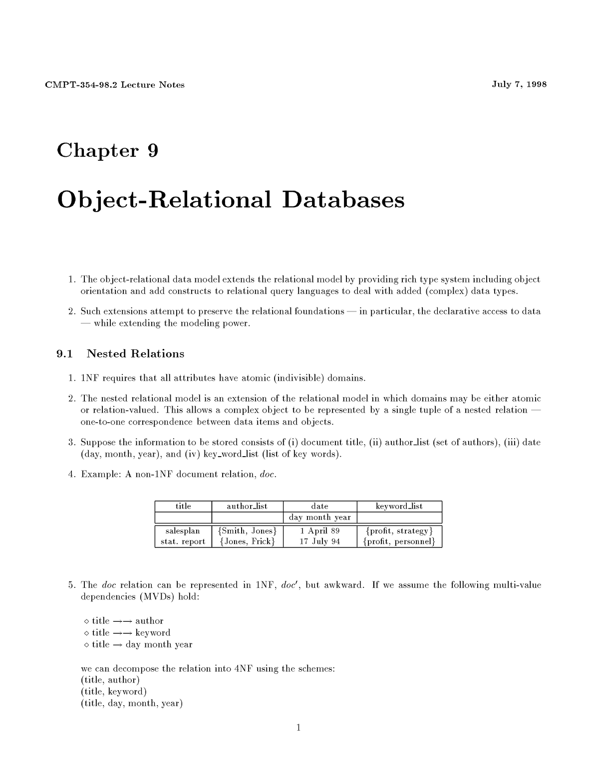 Chapter 9 - Advanced Database Management System - Chapter 9 Ob Ject ...