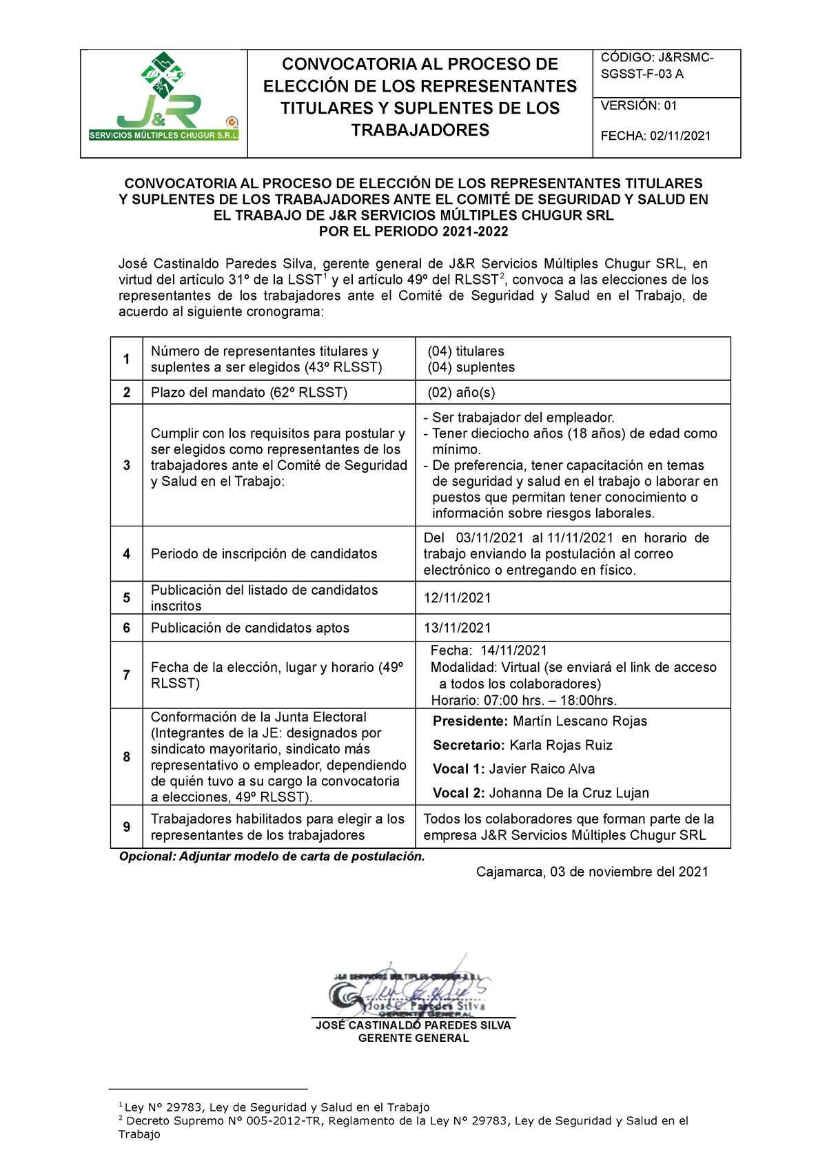 2 Convocatoria Proceso Eleccion Convocatoria Al Proceso De ElecciÓn