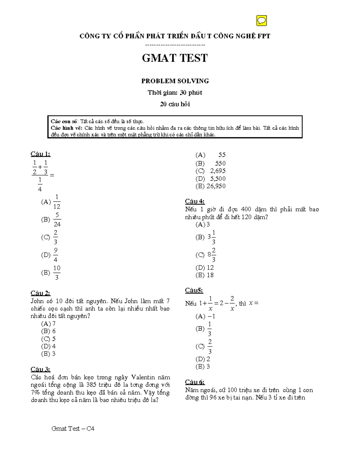 Ilide Cng Ty C Ph N Ph T Tri N U T Cng Ngh Fpt Gmat Test