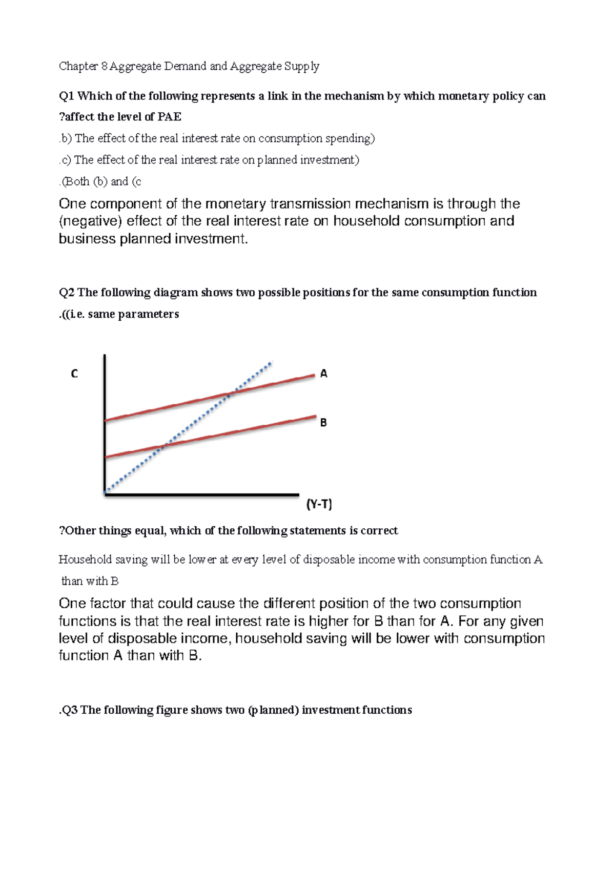 Academia Chapter 8 - Chapter 8 Aggregate Demand and Aggregate Supply Q1 ...