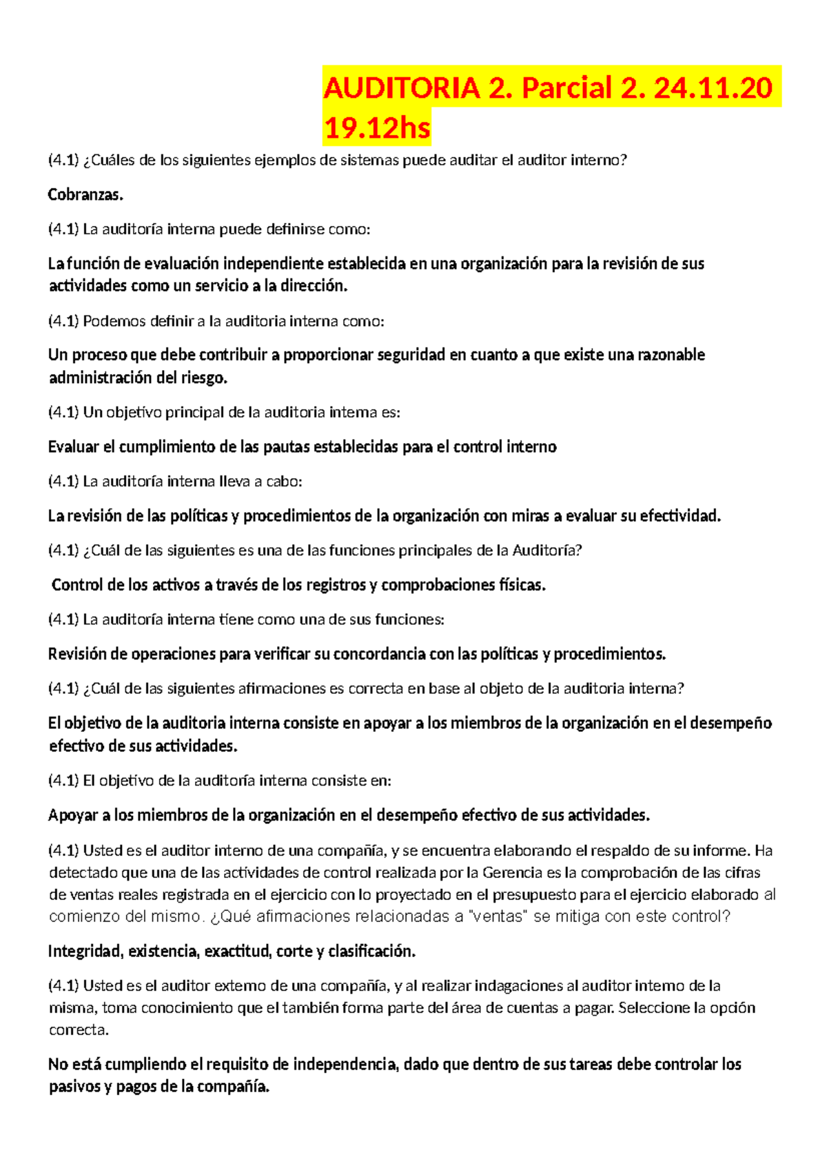 Auditoria 2 Parcial 2. 24.11.20 -convertido - AUDITORIA 2. Parcial 2 ...