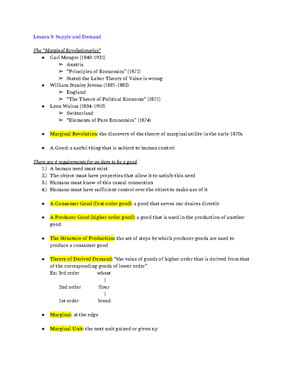 ECON 102 Lesson 3 Supply and Demand - Lesson 3: Supply and Demand The ...