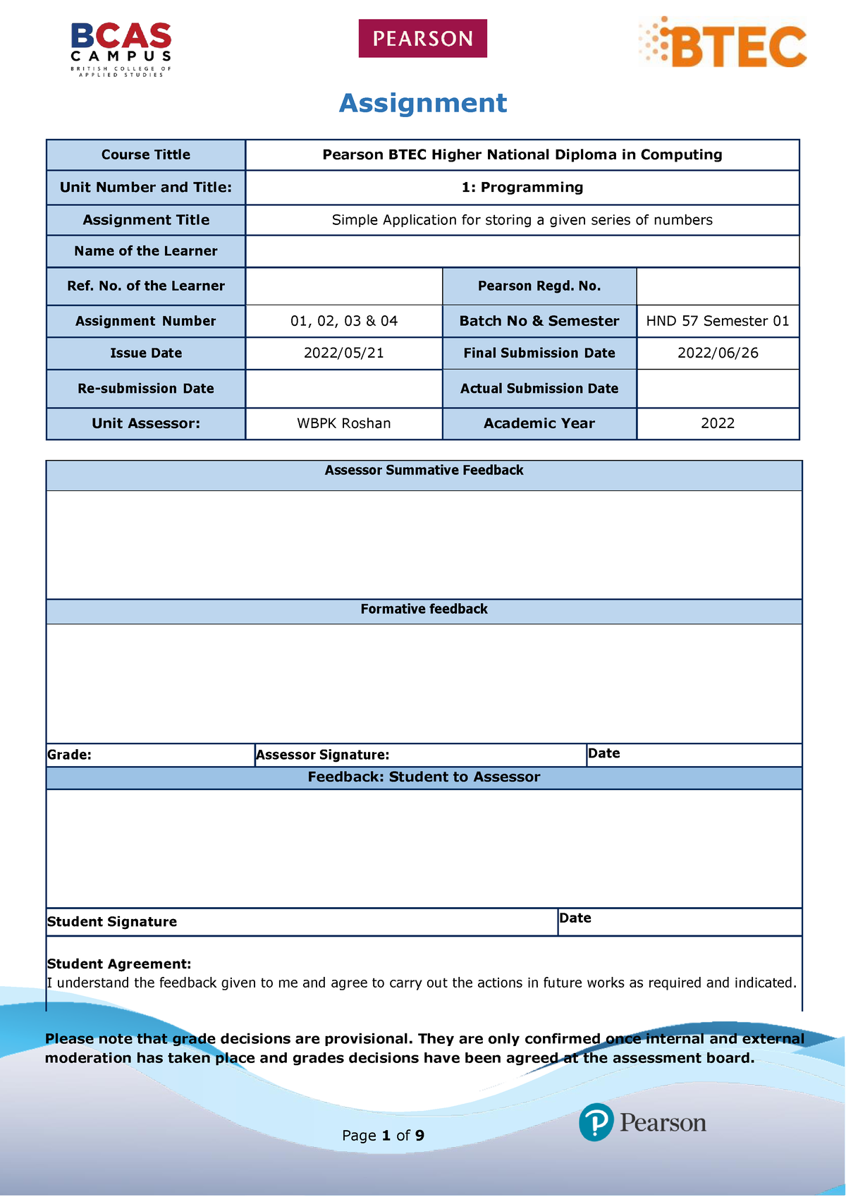 hnd programming assignment