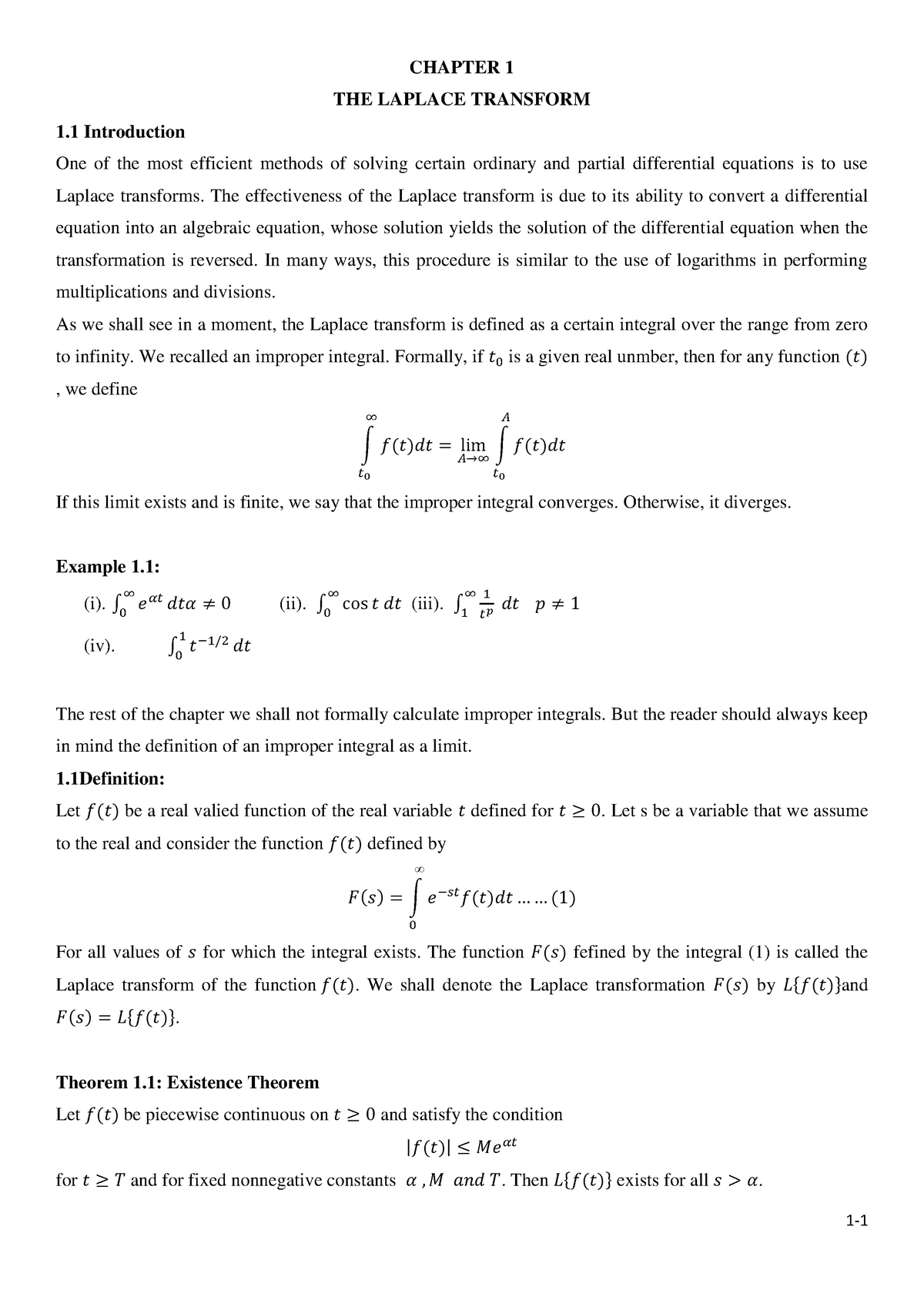 term paper on laplace transform