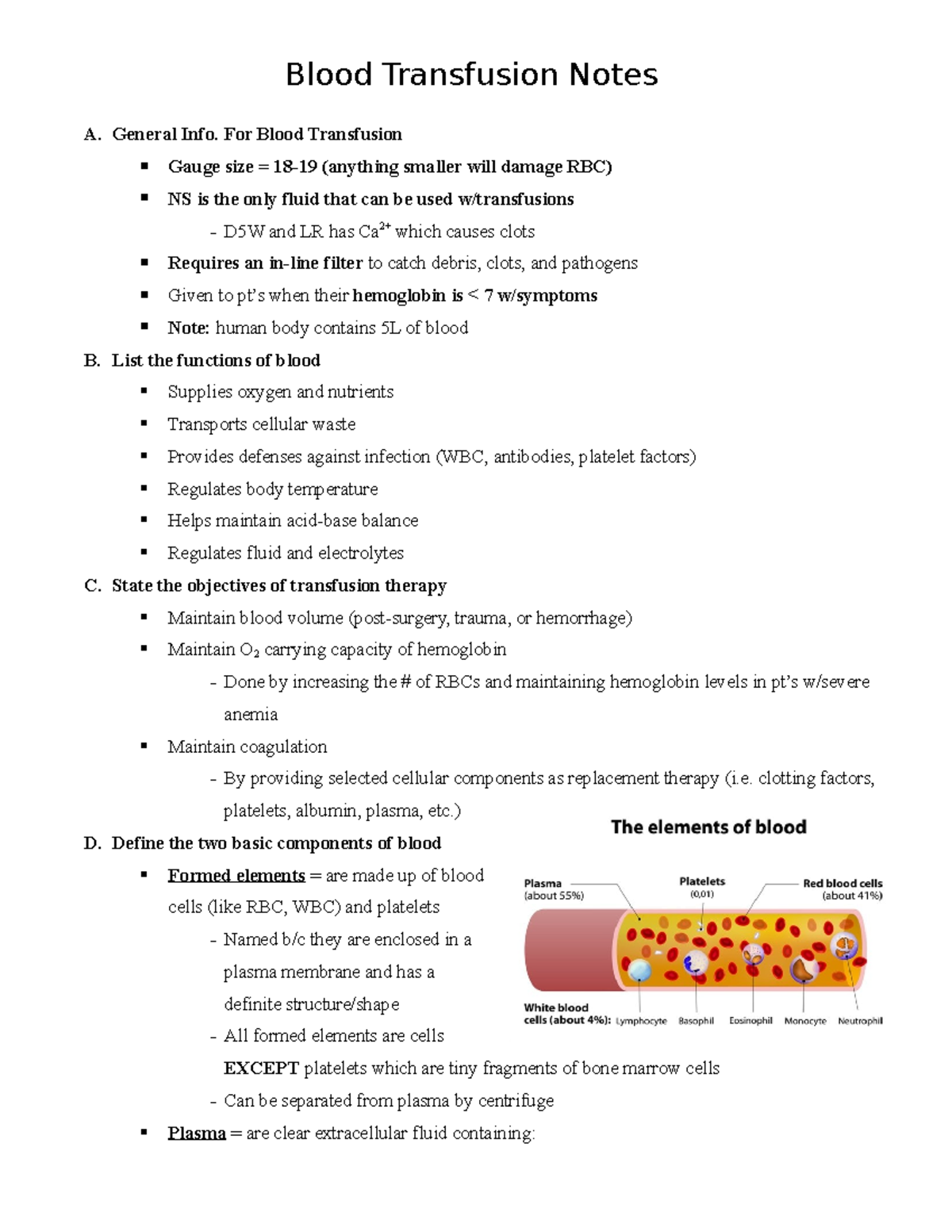 How To Write Blood Transfusion Notes