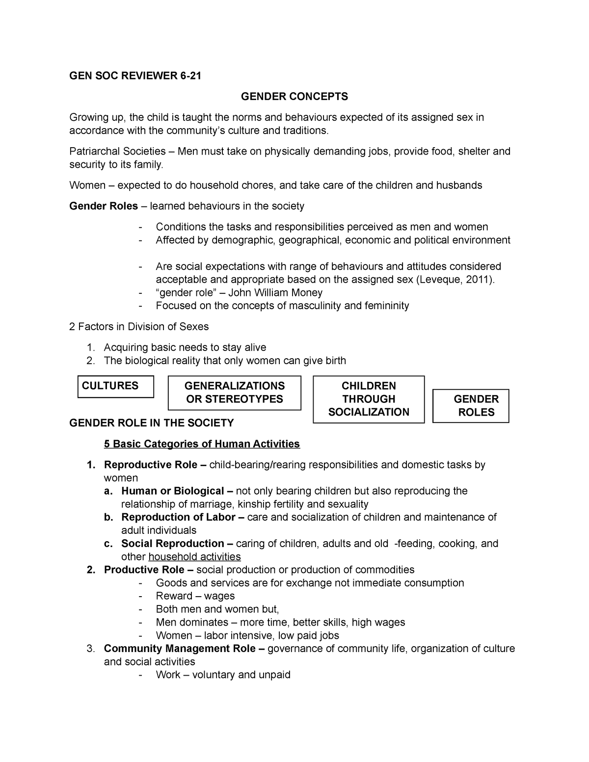 GEN SOC Reviewer - Notes - GEN SOC REVIEWER 6- GENDER CONCEPTS Growing ...