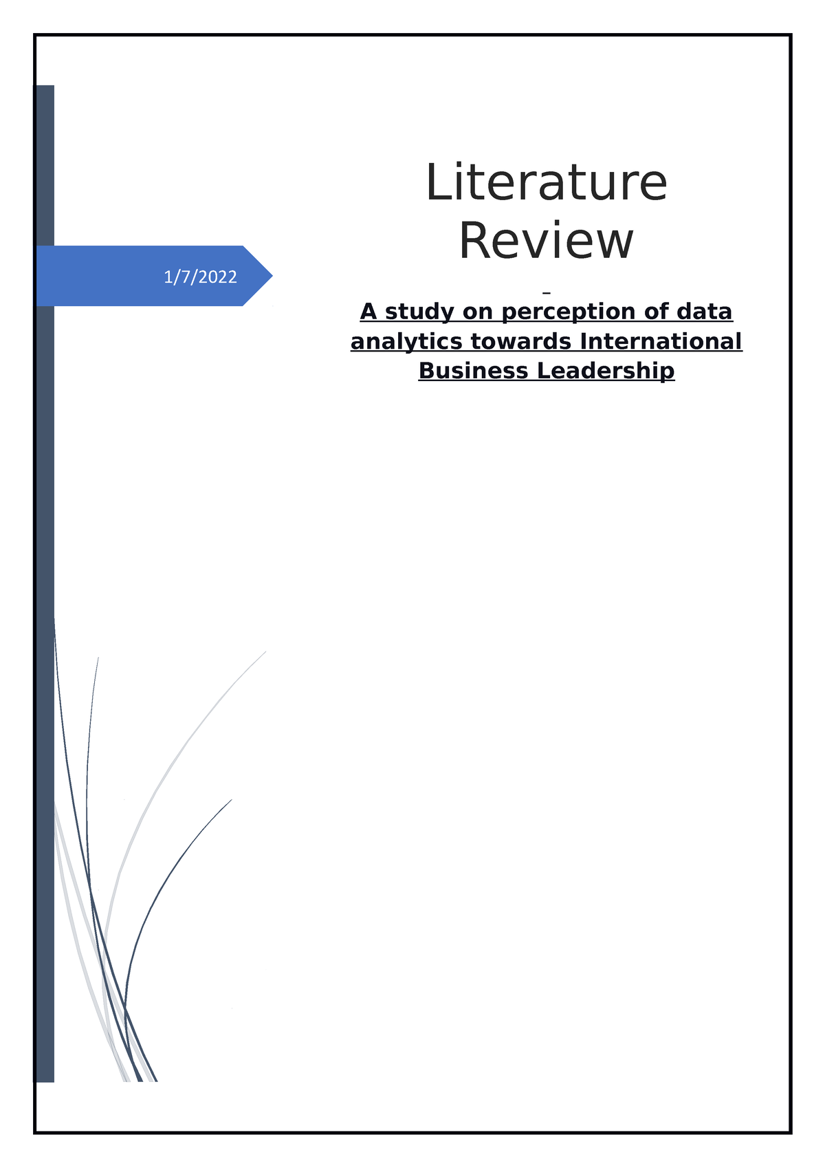 business analytics literature review