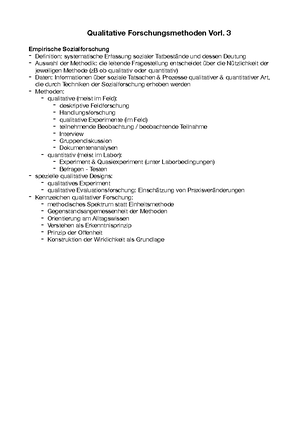 Qualitative Forschungsmethoden Vorl. 5 - 5 Sample Optionen ...