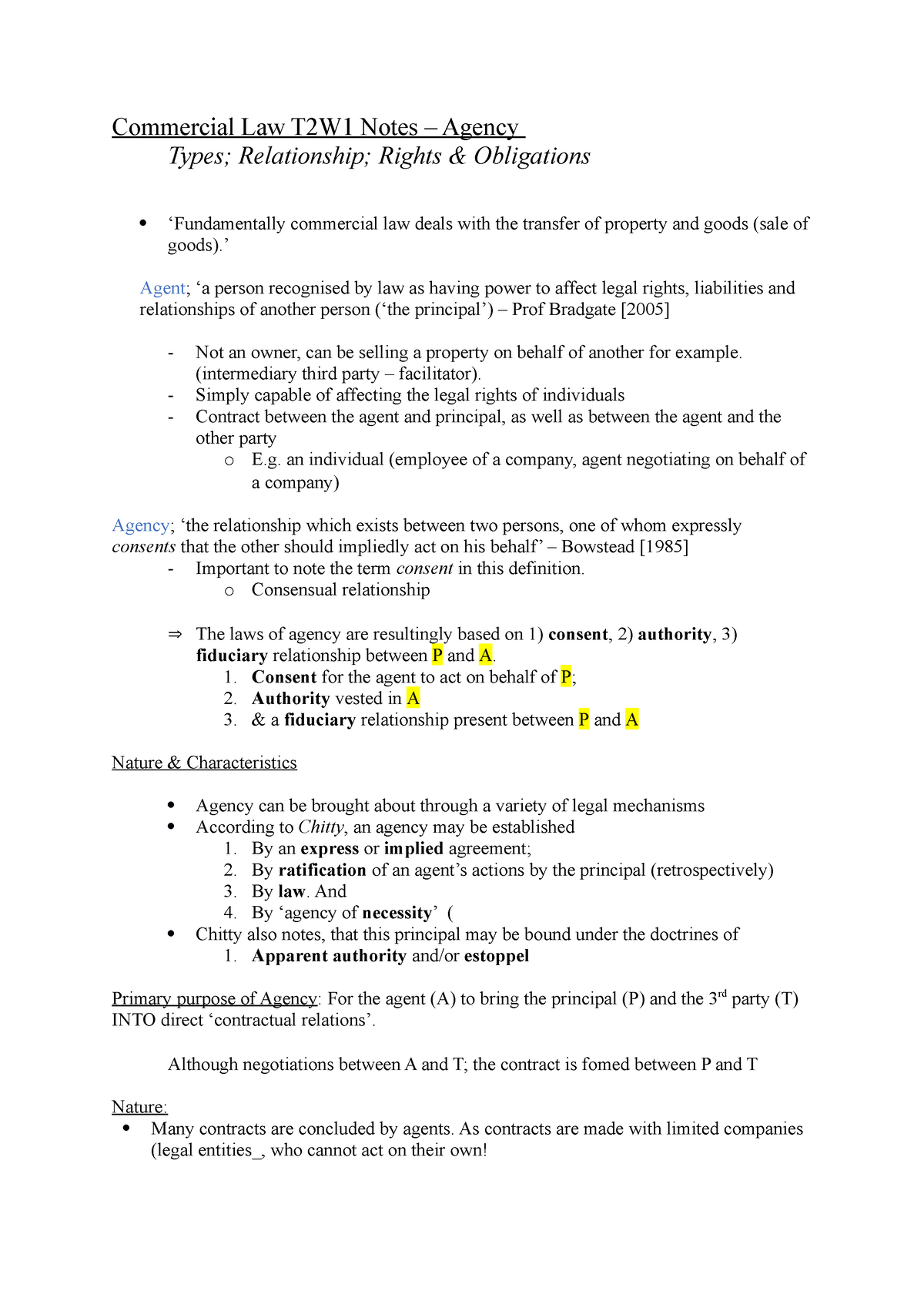 Commercial Law T2W1 Notes Agent A Person Recognised By Law As   Thumb 1200 1698 