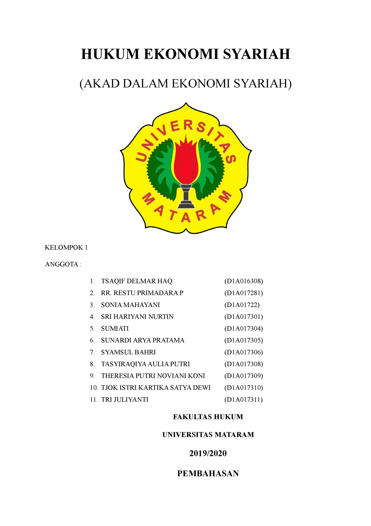 Hukum Ekonomi Syariah AKAD Dalam Ekonomi - HUKUM EKONOMI SYARIAH (AKAD ...