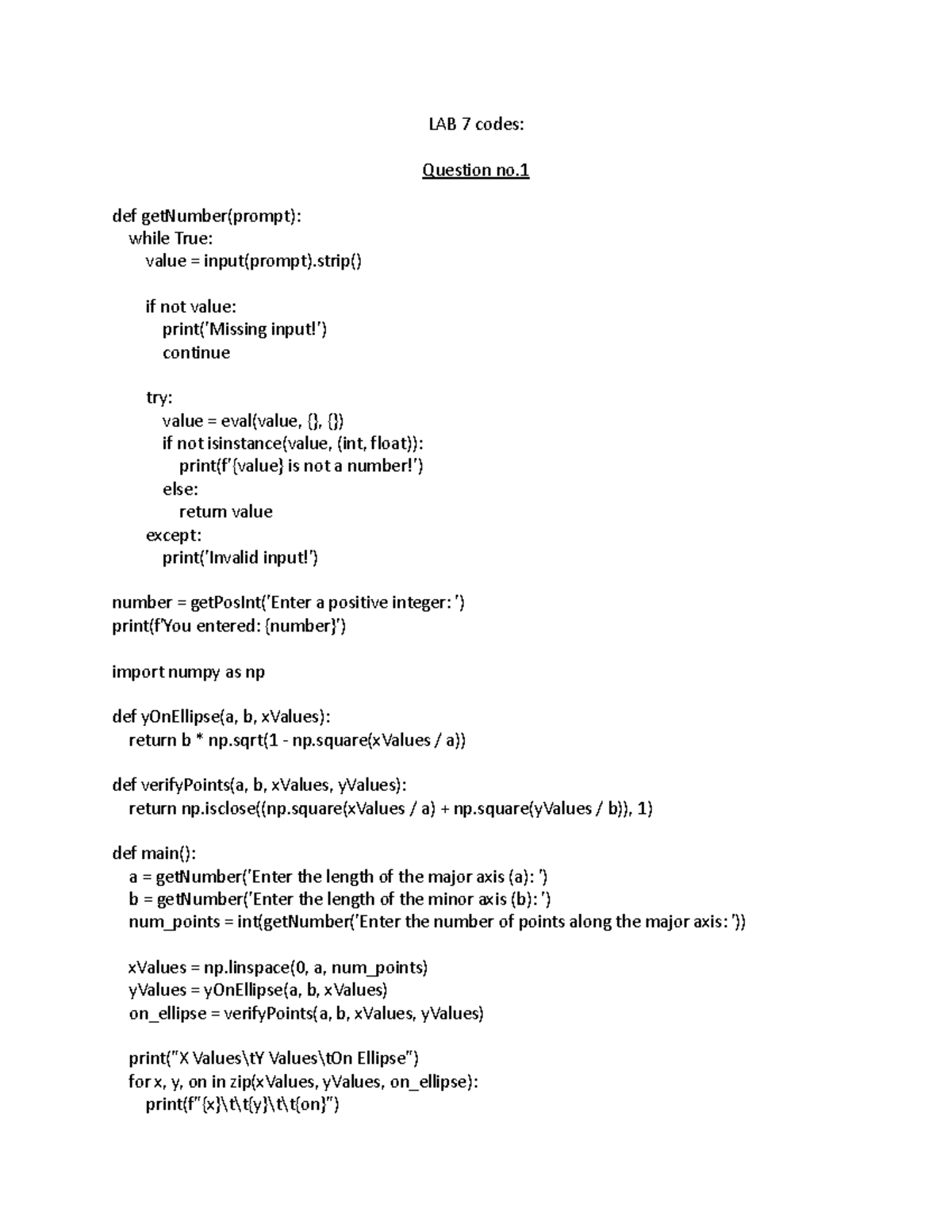 LAB 7 codes - This is the lab 7 code for you - LAB 7 codes: Question no ...