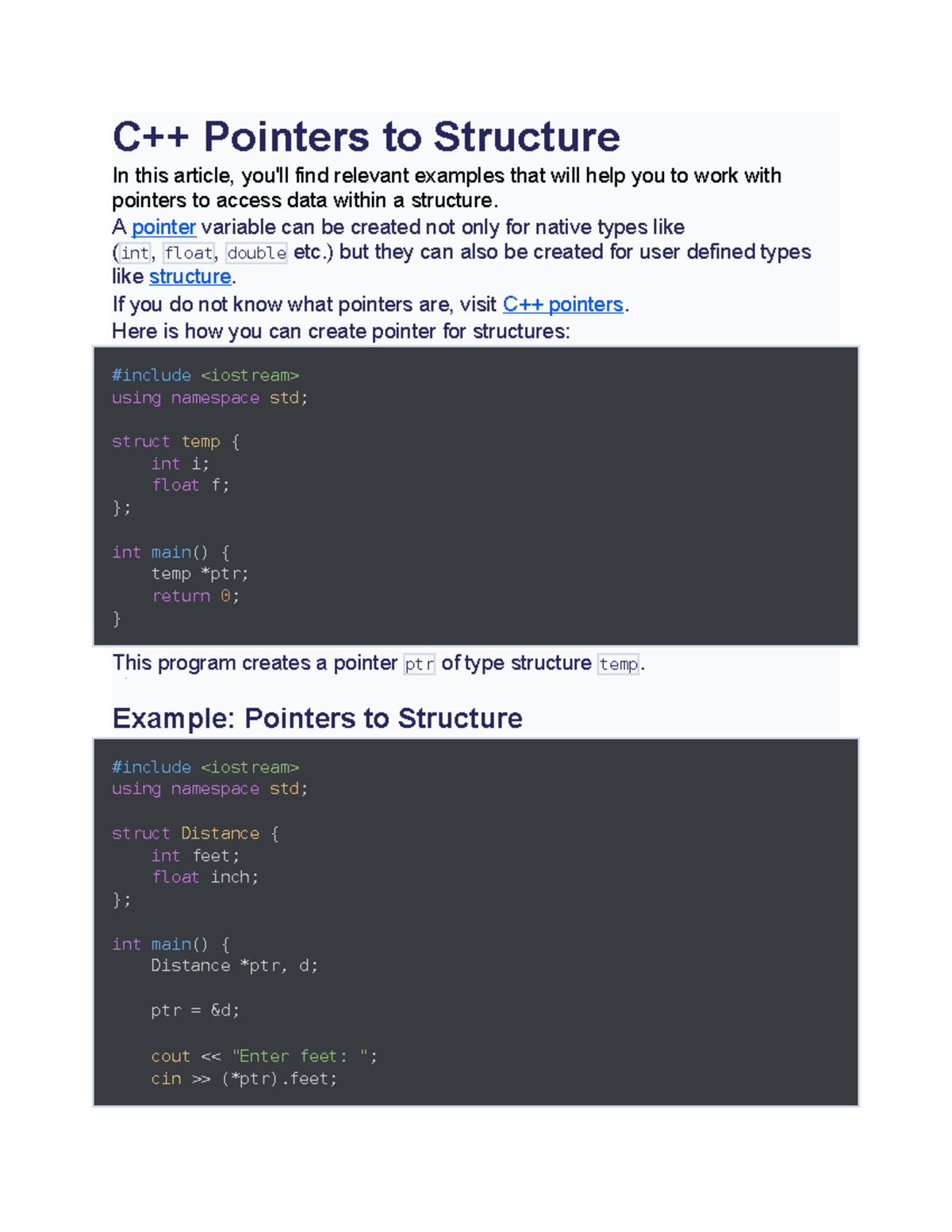 B06 C++ Pointers to Structure - C++ Pointers to Structure In this ...