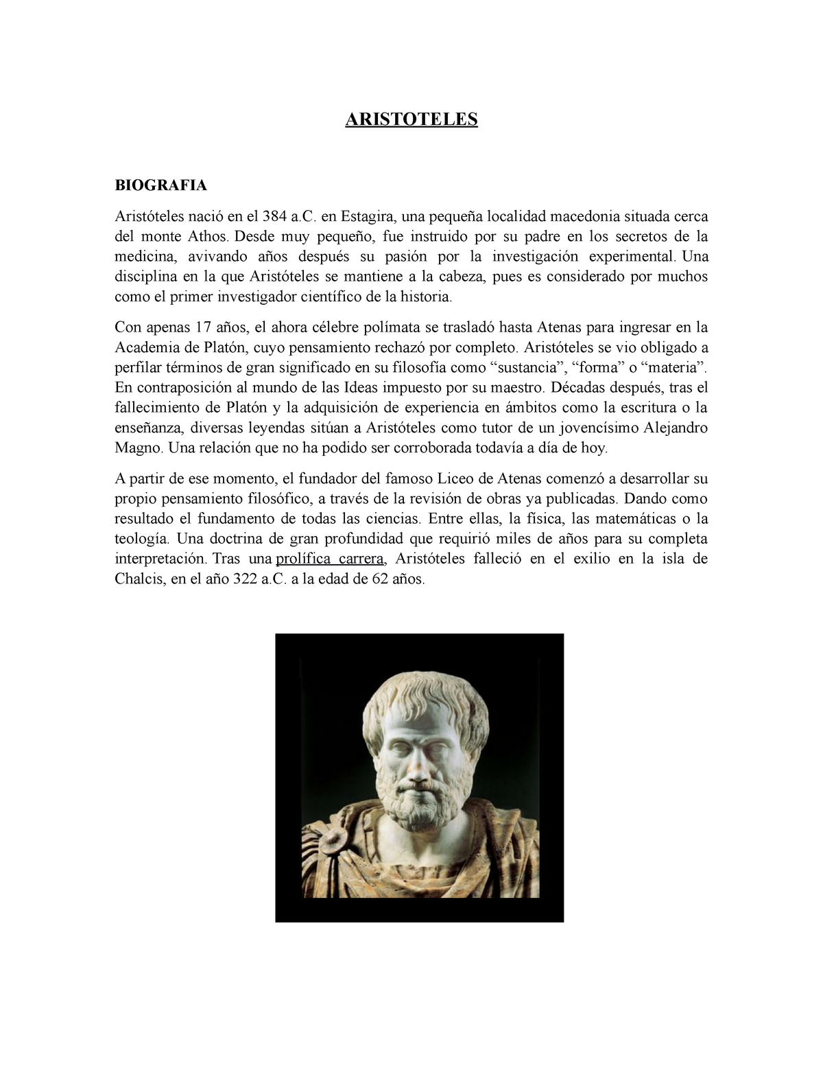 Aristoteles Aristoteles Biografia Arist Teles Naci En El A En