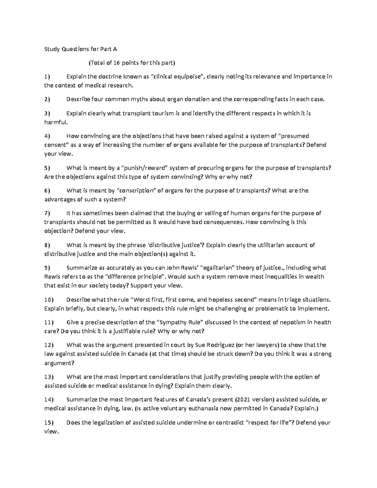 Final Exam Questions PHIL2001 UOttawa Studocu