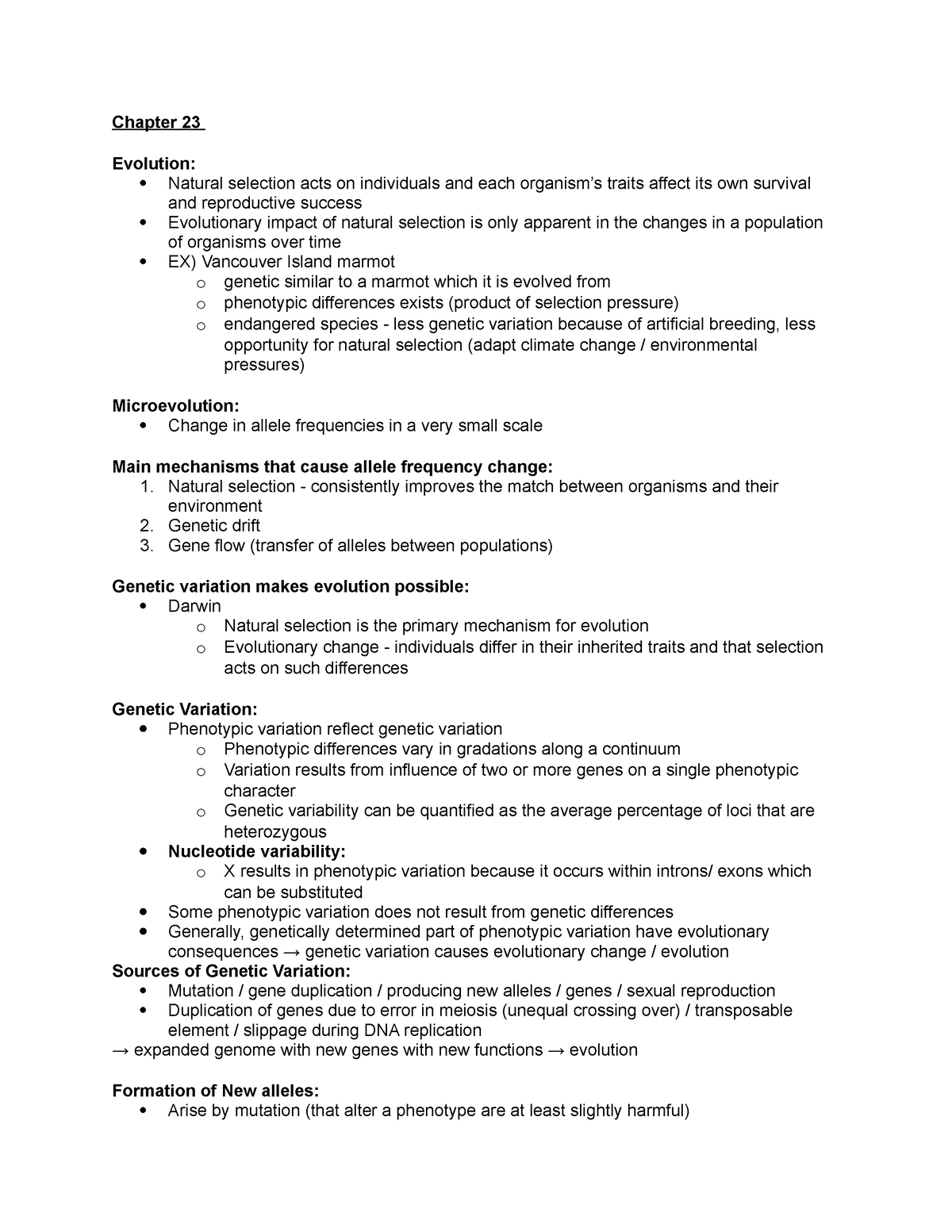 BIOL 103 - this is a summary of chapter readings in biol 103 - Chapter ...